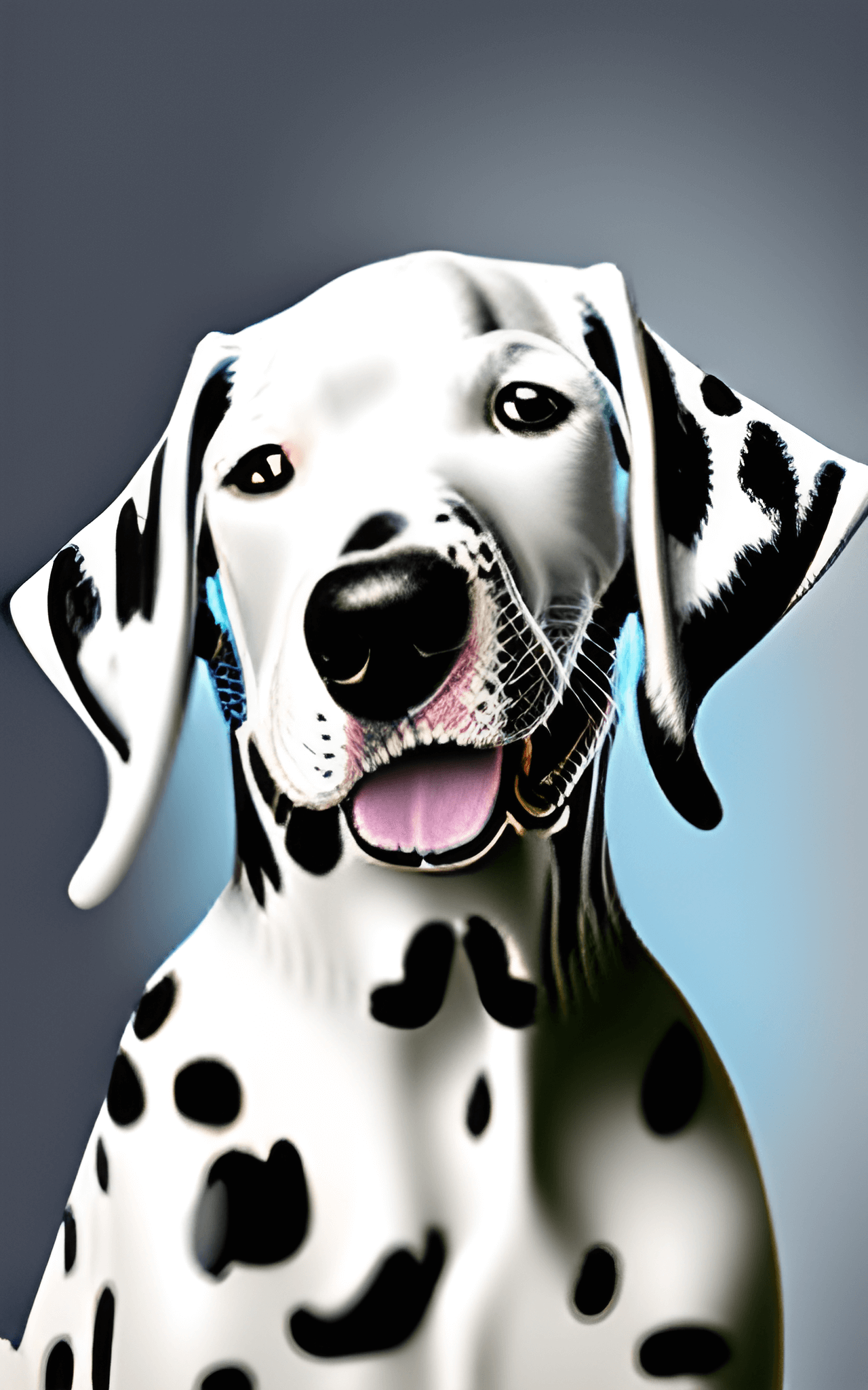 A dalmatian dog with blue eyes and spots - Dog