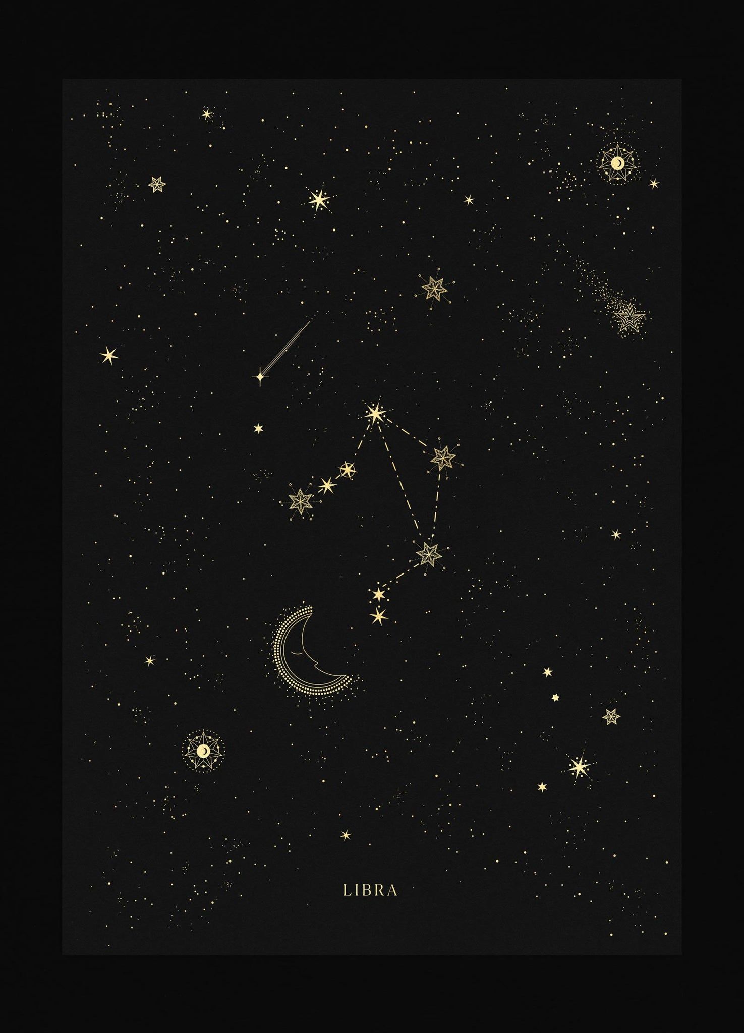 A poster with the constellation of libra - Libra