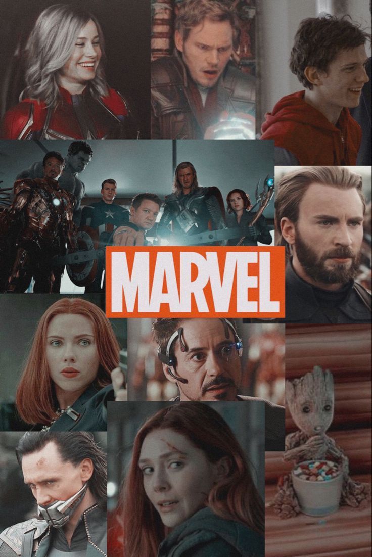 A collage of marvel characters and actors - Marvel, Avengers