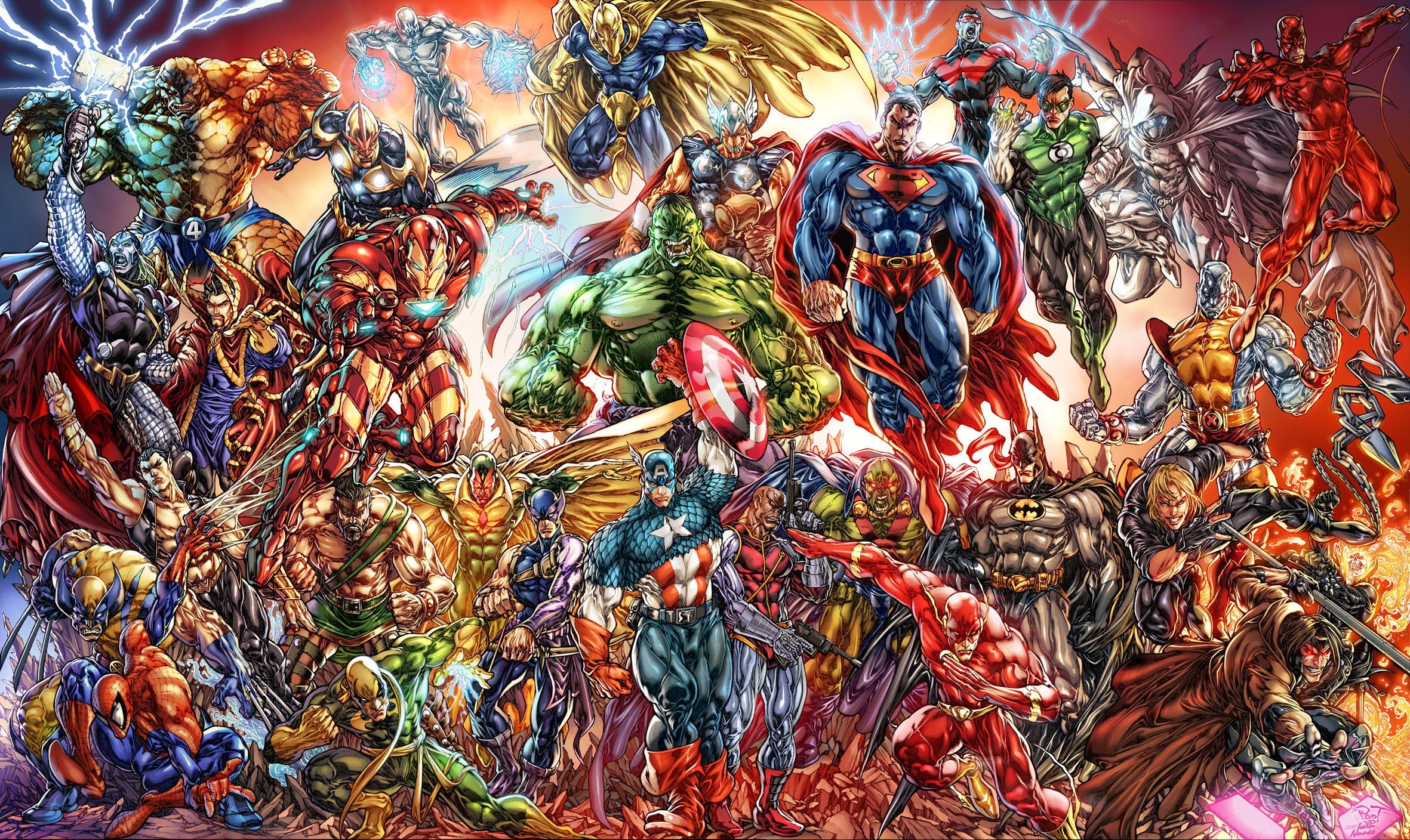 All superheroes and supervillains of the DC and Marvel universe. - Marvel
