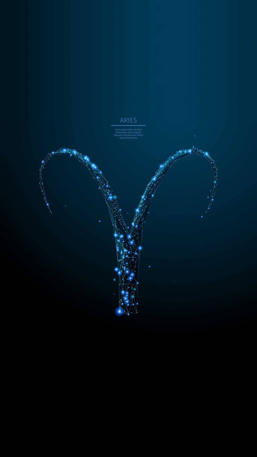 Download Blue Sparkly Aries Aesthetic Zodiac Sign Wallpaper