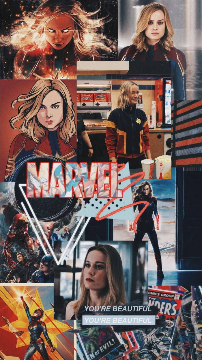 Download Captain Marvel Aesthetic Collage Wallpaper