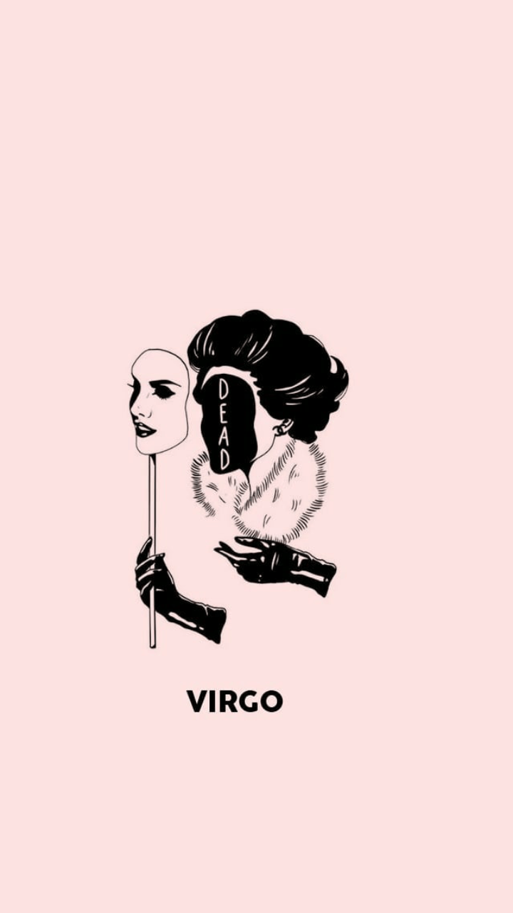 A black and white image of the word virgo - Virgo