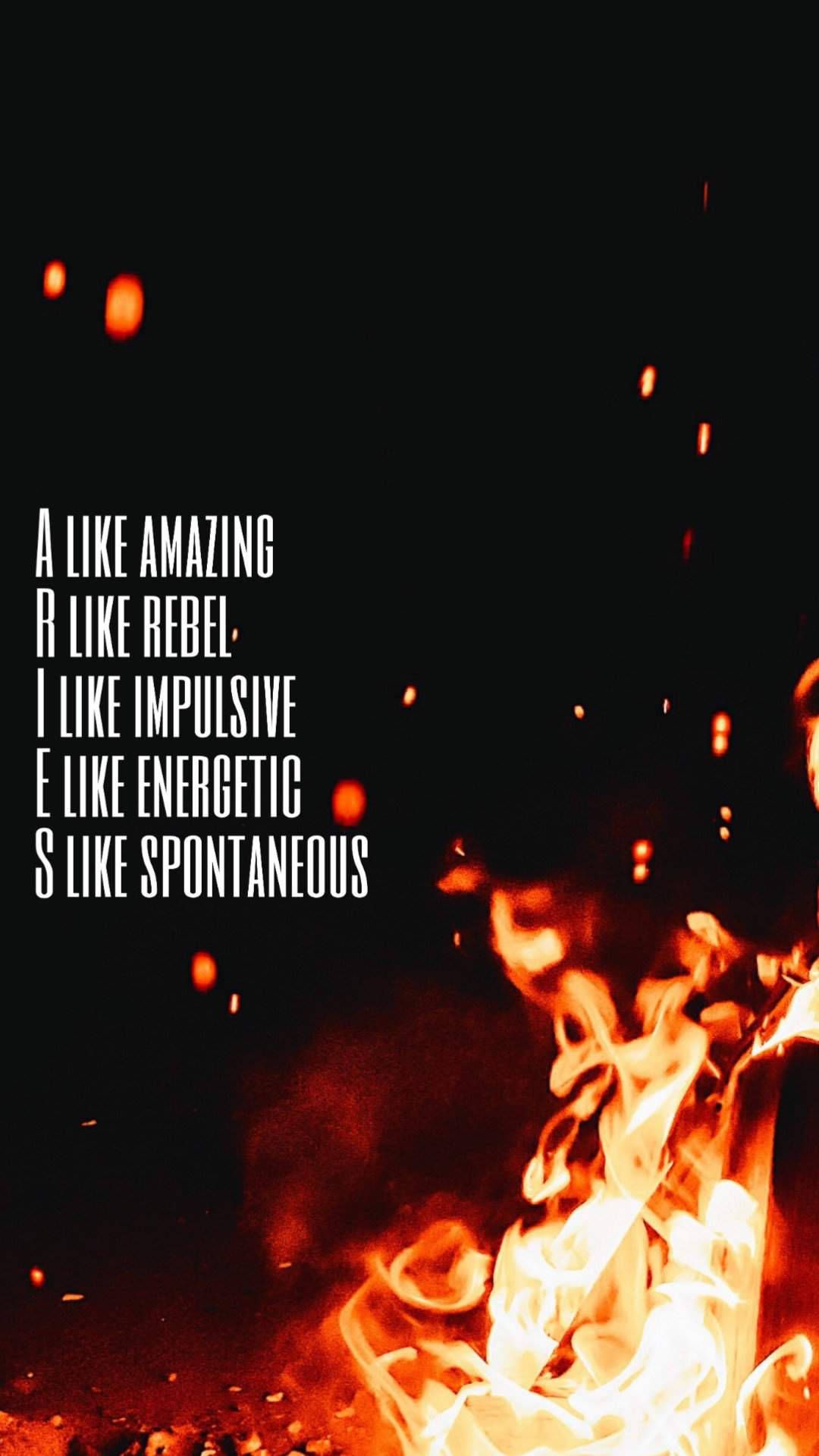 Download Aries Aesthetic Meaning With Fire Wallpaper