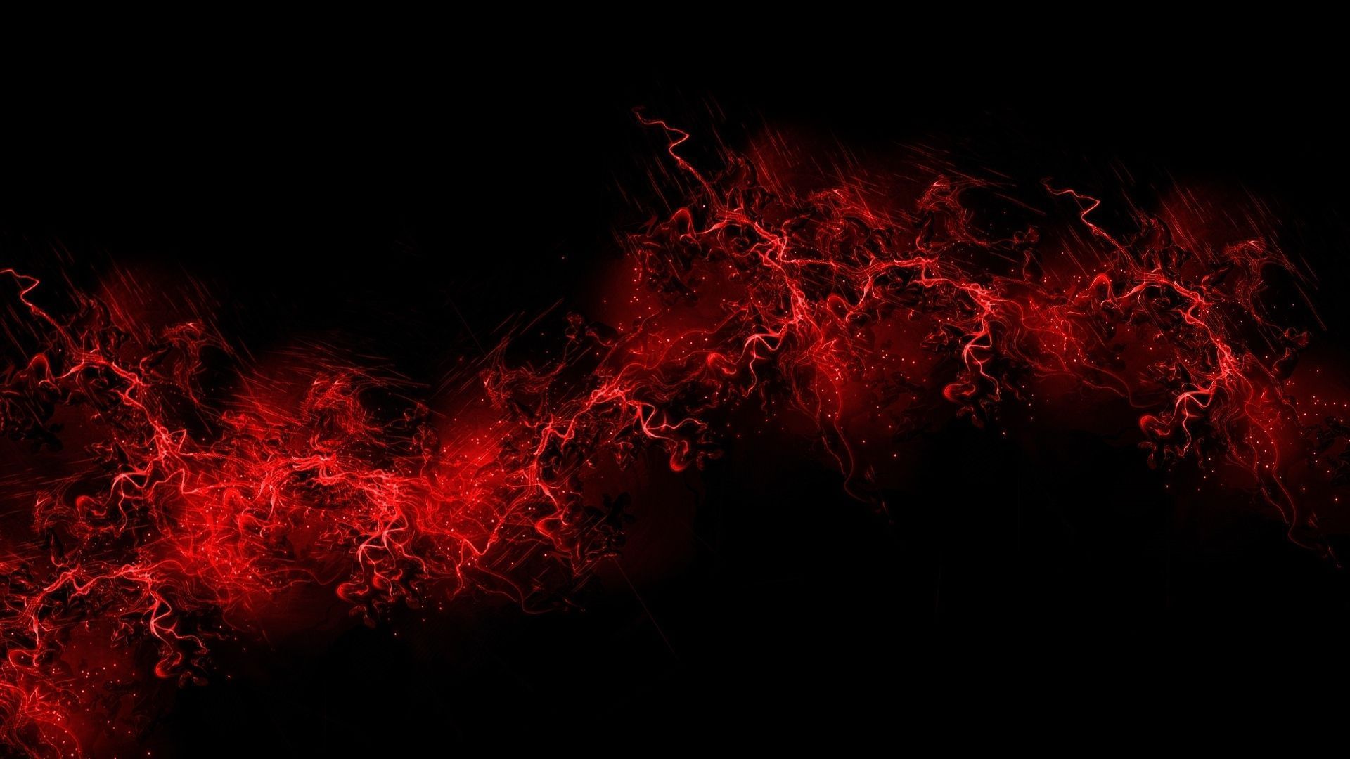 A red and black background with some lightning - Light red, dark red, red, neon red, flames