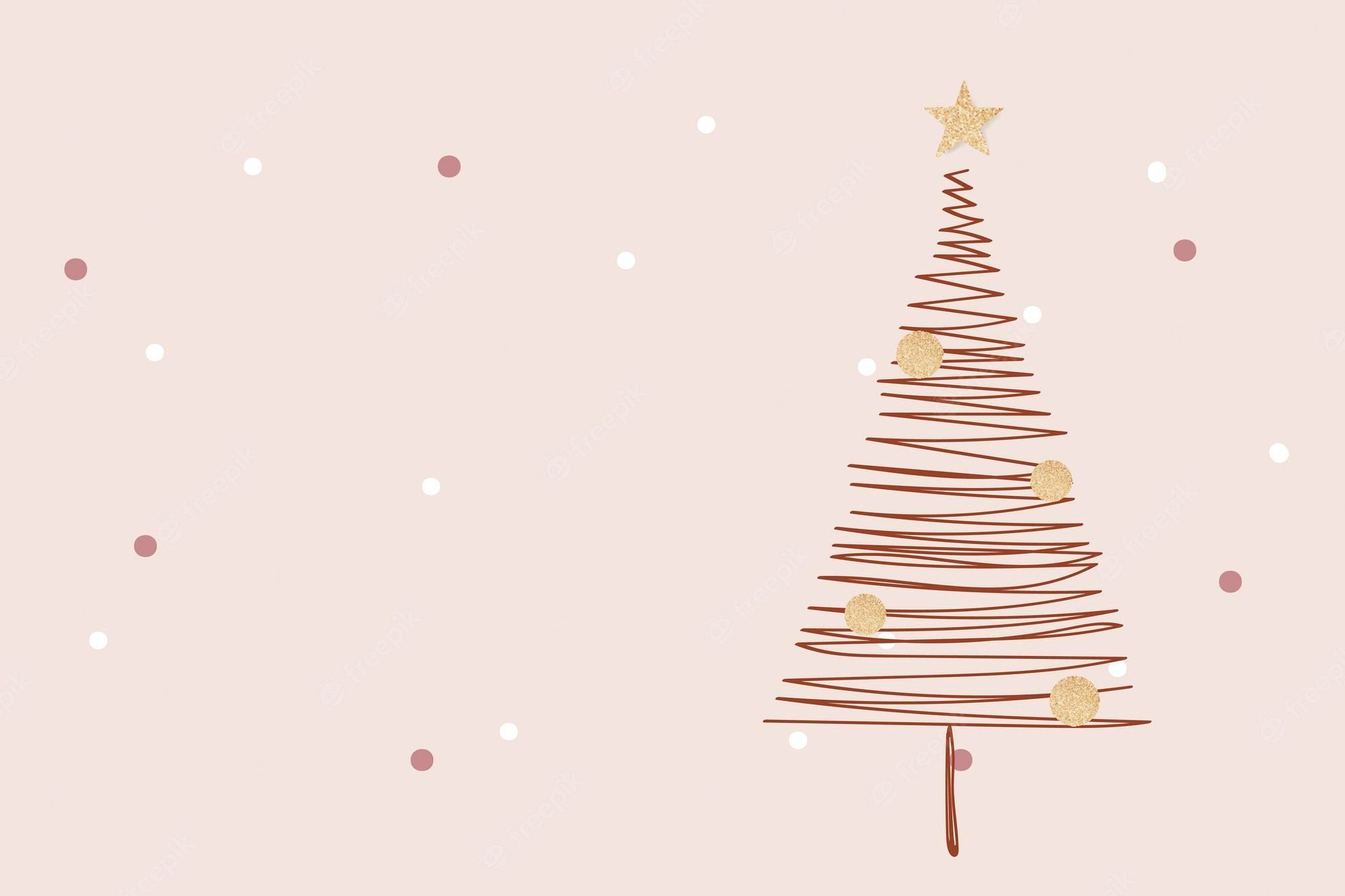 Free Vector. Pink winter background, christmas aesthetic design vector