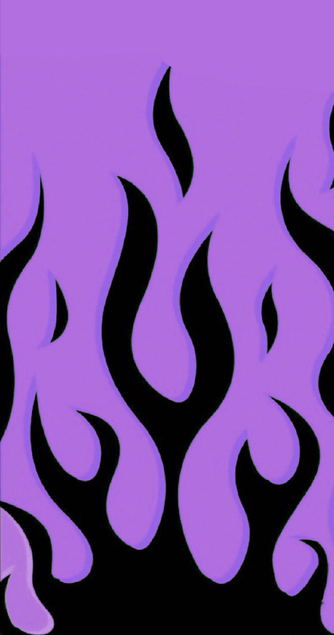 Download Black And Purple Aesthetic Fire Graphic Wallpaper