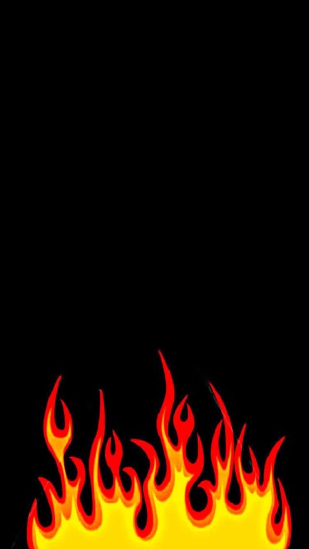 Fire flame background on a black background - Fire, flames