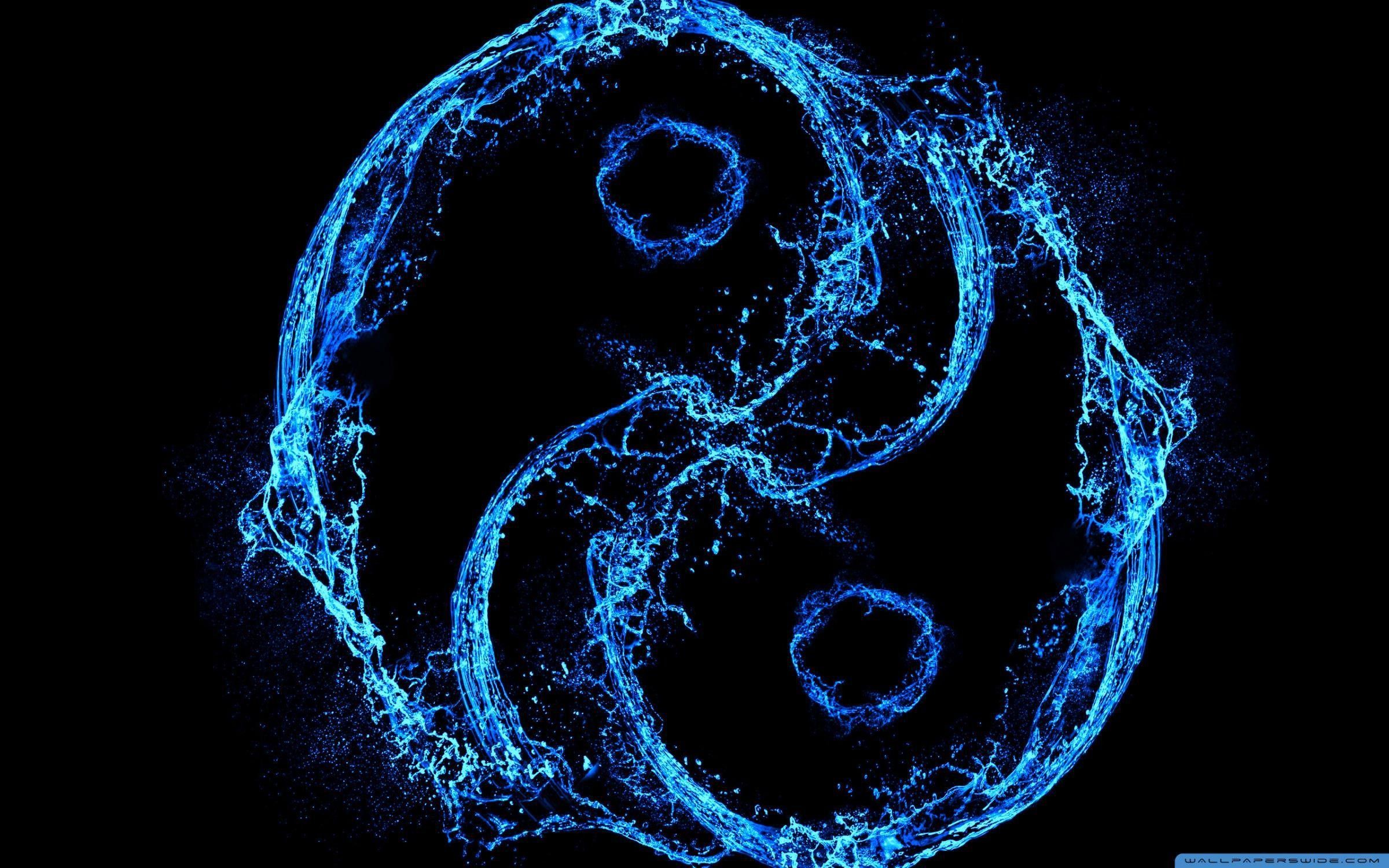 The blue water yin yang symbol wallpaper - Pisces