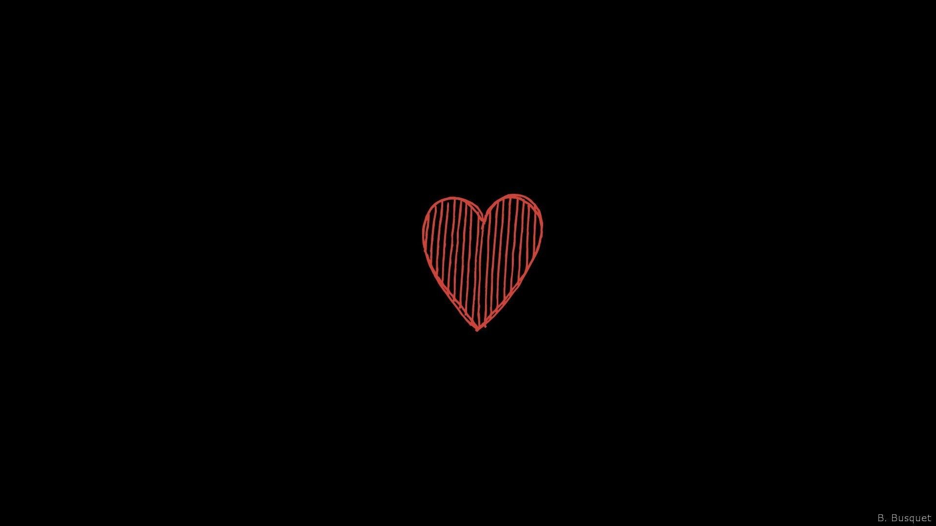 A red heart on a black background - Black heart