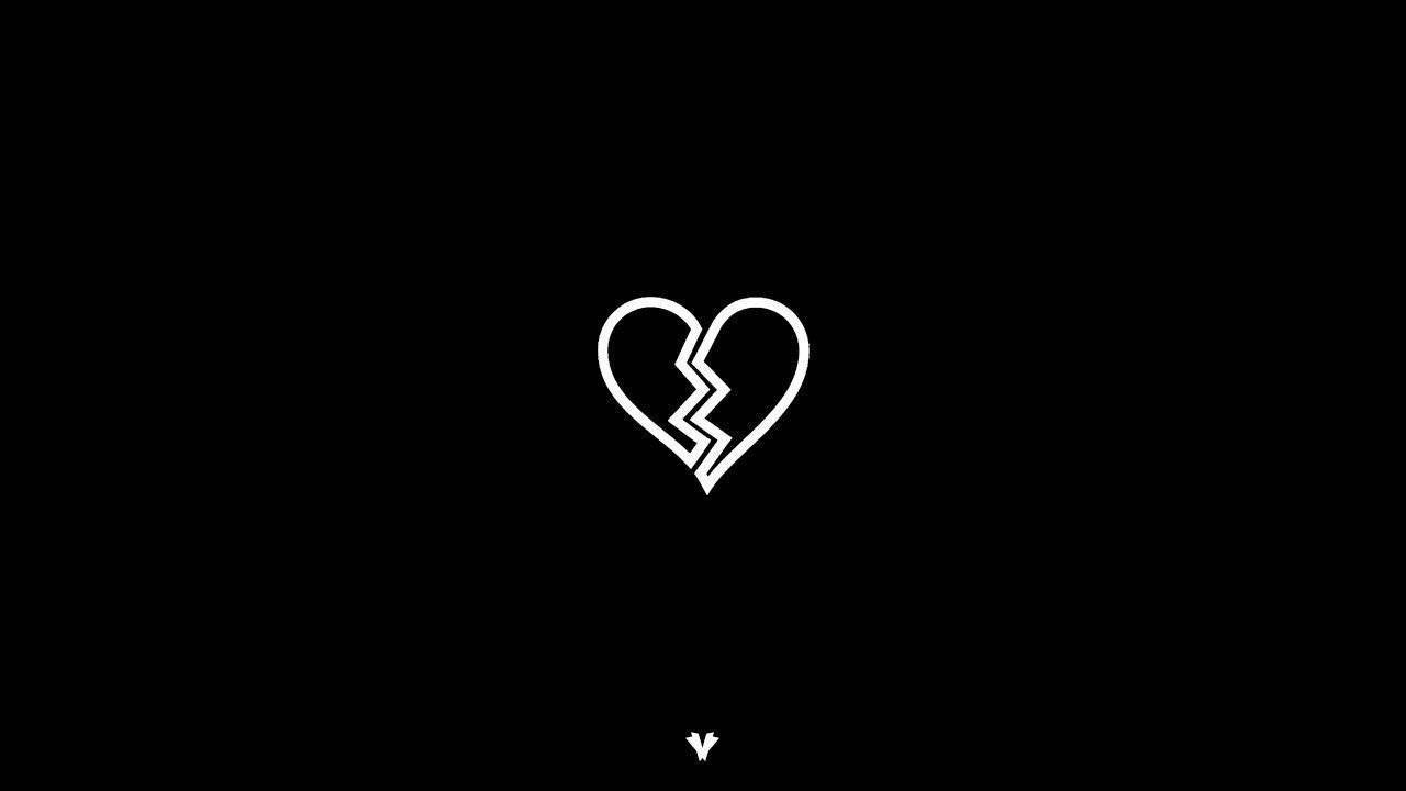 The broken heart logo is a simple, elegant design that can be used for any business or brand - Black heart