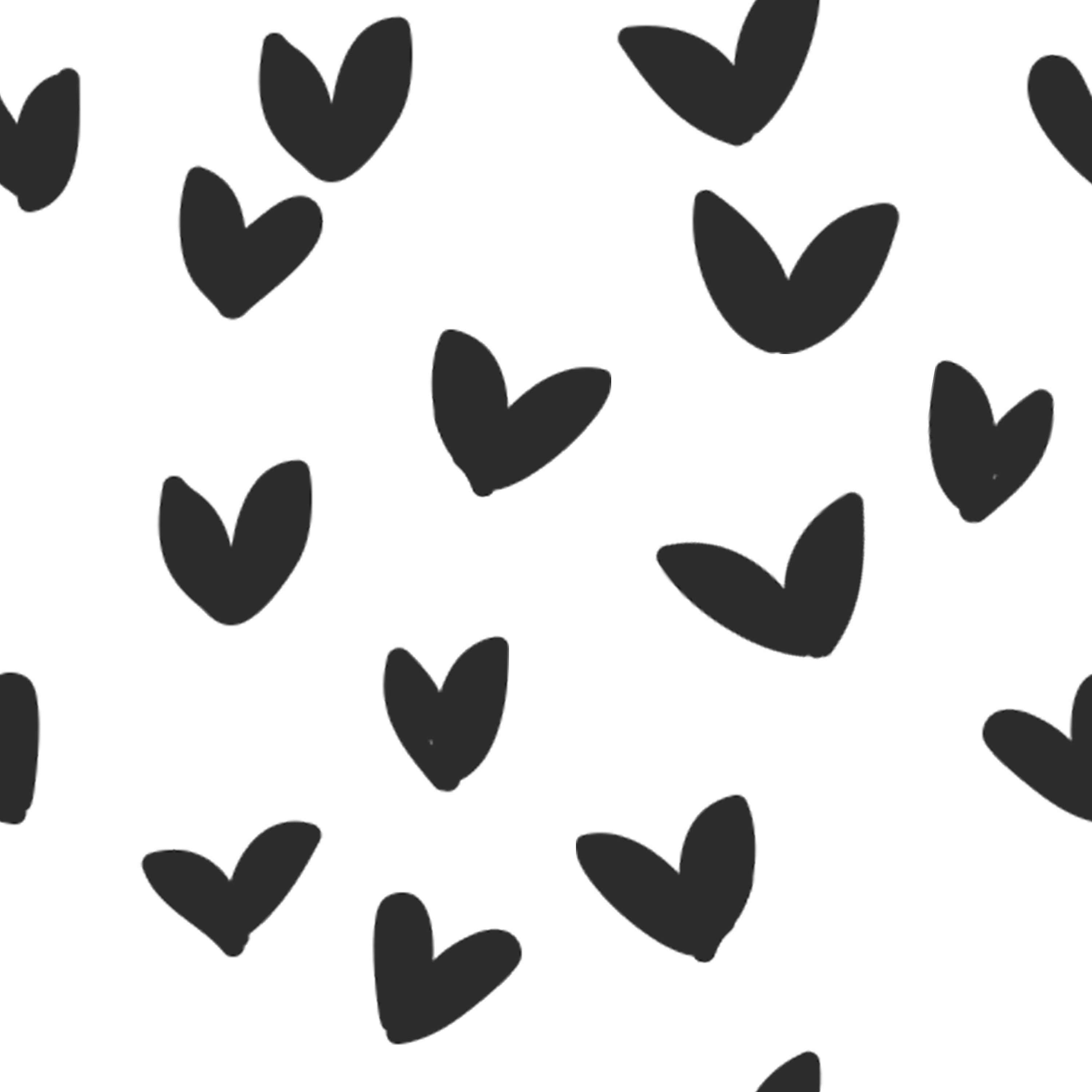 A black and white image of a pattern of black hearts - Black heart