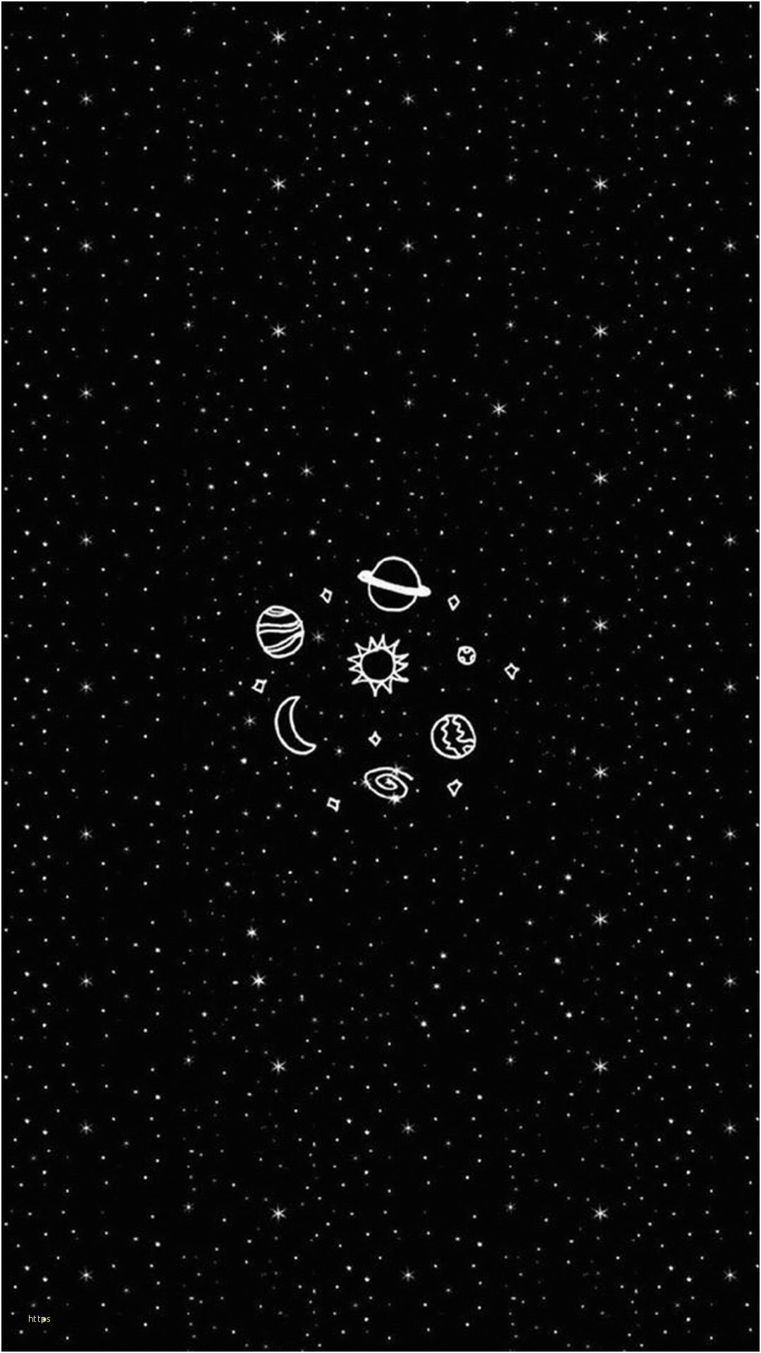 Black and white wallpaper, aesthetic, phone background, galaxy, stars, planets - Black heart