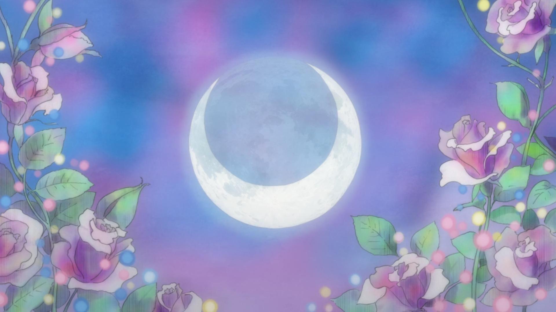 A crescent moon with a rose border - Sailor Moon