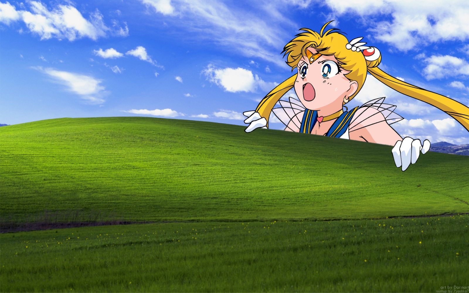 Sailor moon in the middle of a field - Sailor Moon