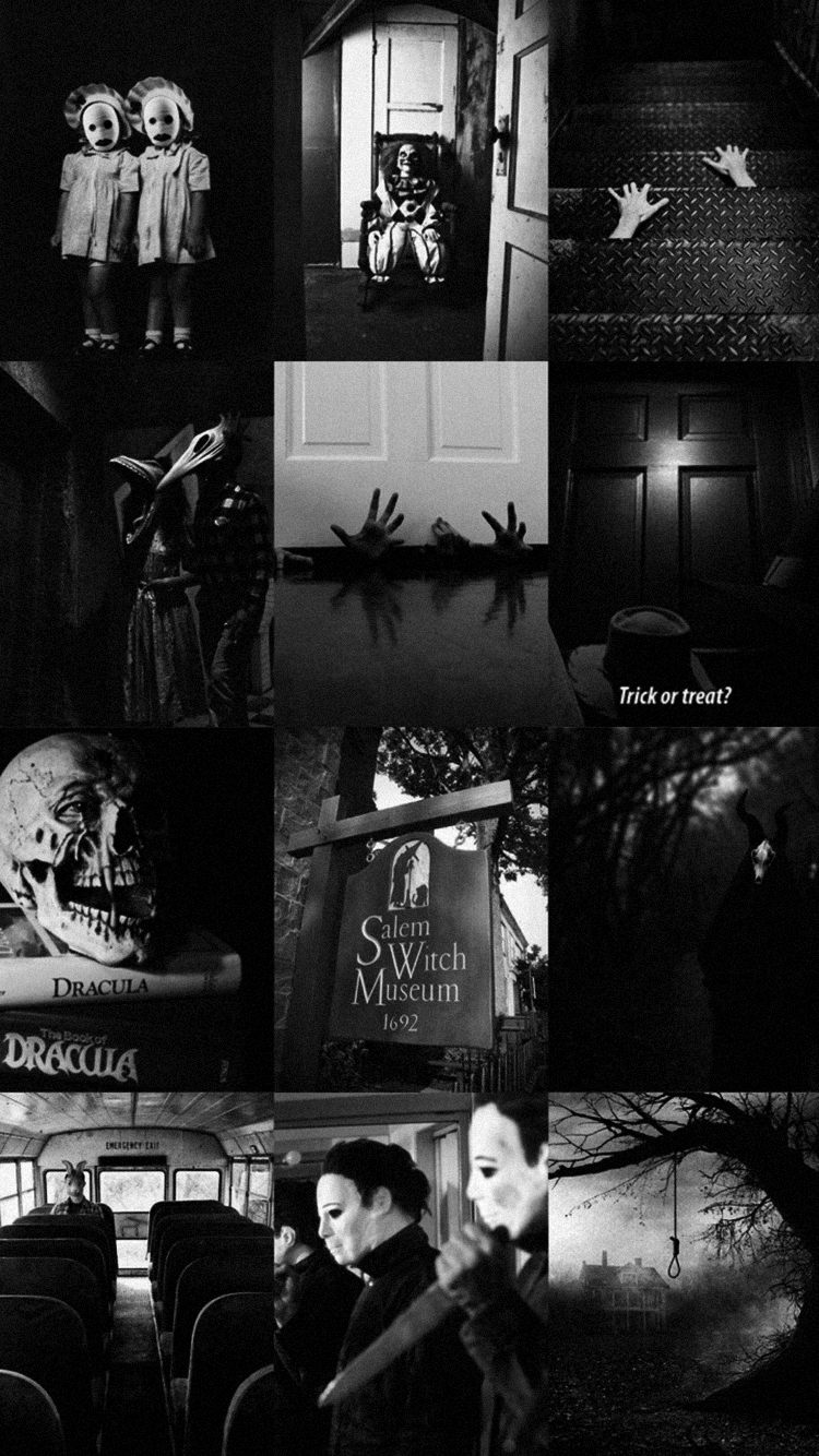 Horror Aesthetic Wallpaper Free Horror Aesthetic Background - Black and white picture wall, Emo wallpaper, Aesthetic collage