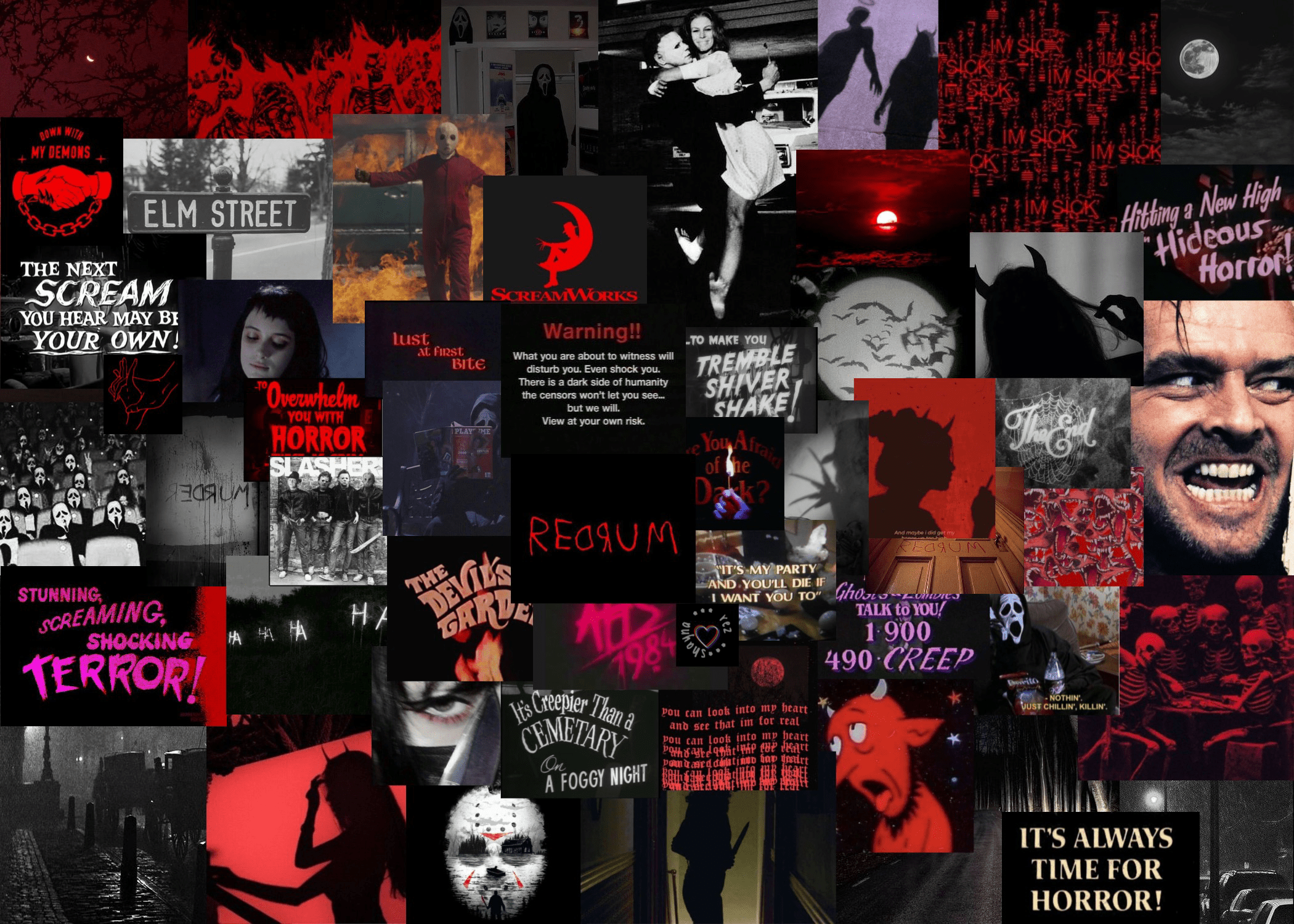 A collage of horror movie posters - Horror, creepy