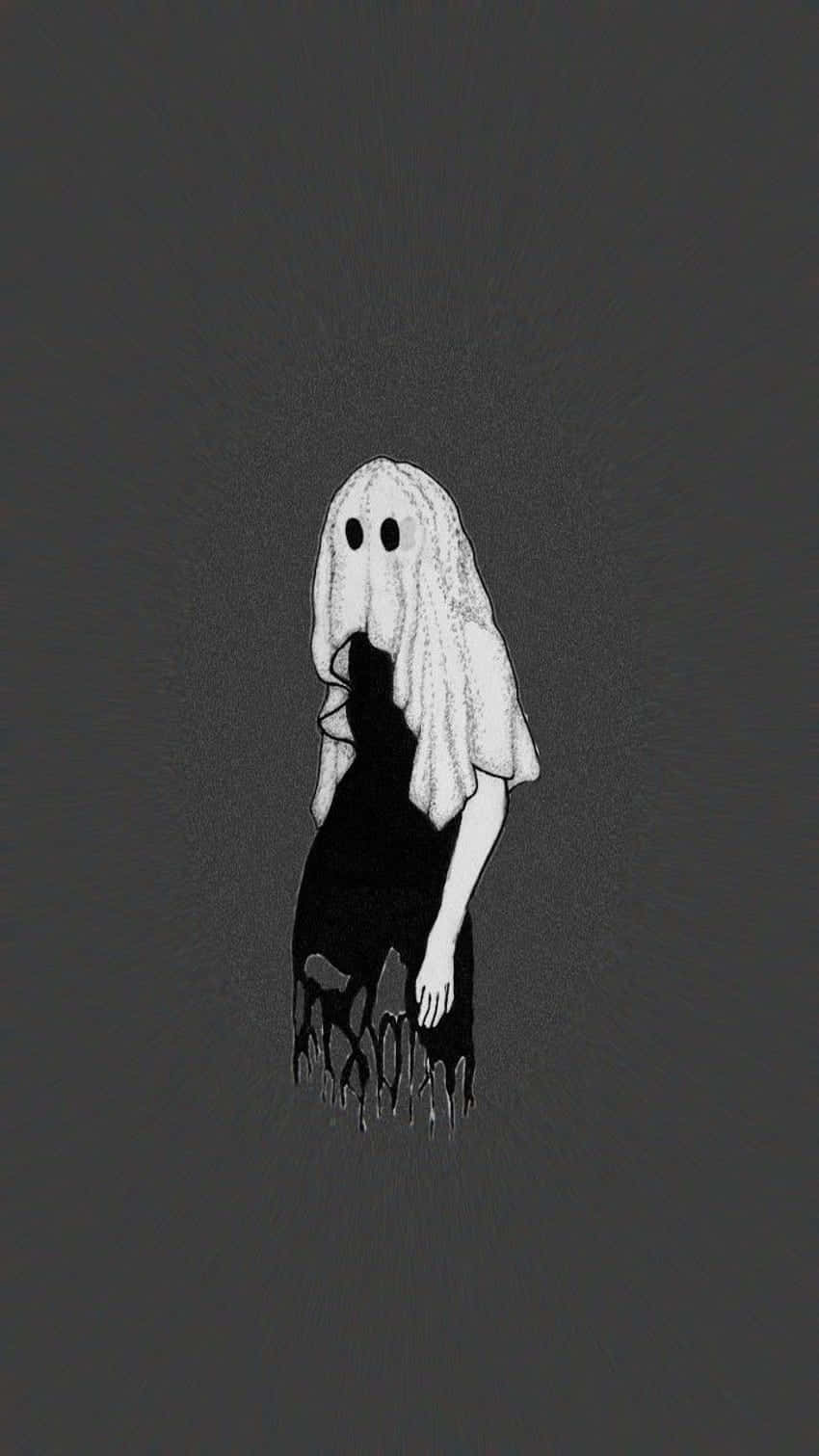 A black and white image of an evil ghost - Horror