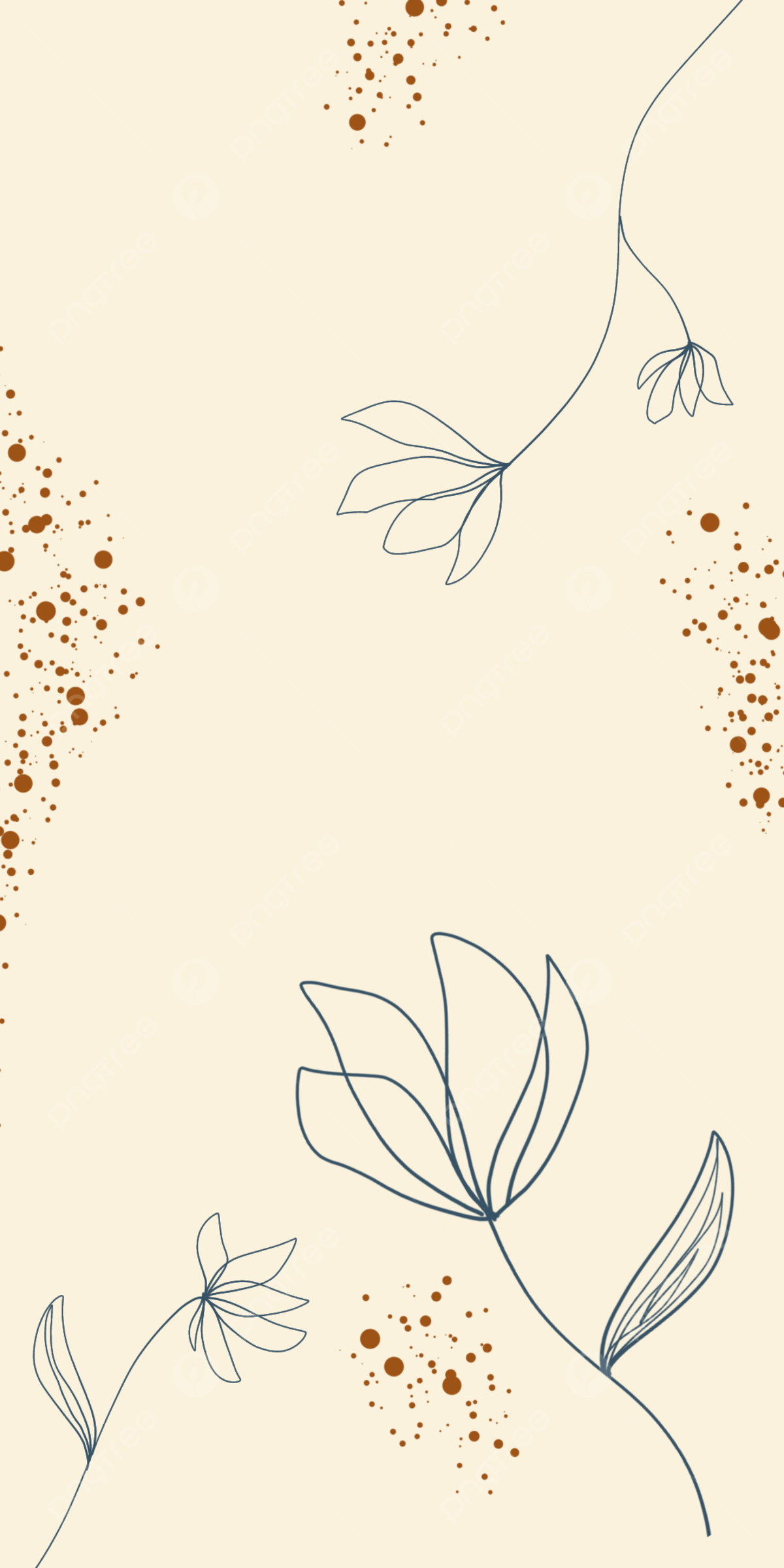 Simple Wallpaper With Flowers Background, Wallpaper, Aesthetic, Cream Background Image for Free Download