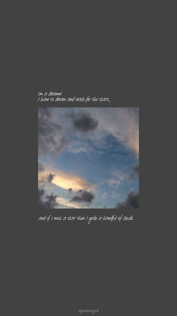 A cloudy sky with a quote written in white letters. - Sky, night
