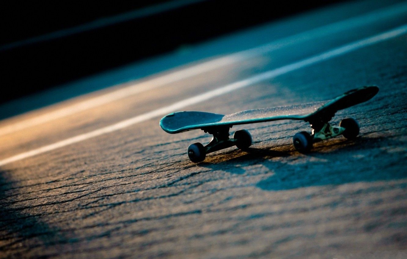 Wallpaper road, light, night, sport, skate, skateboard image for desktop, section спорт