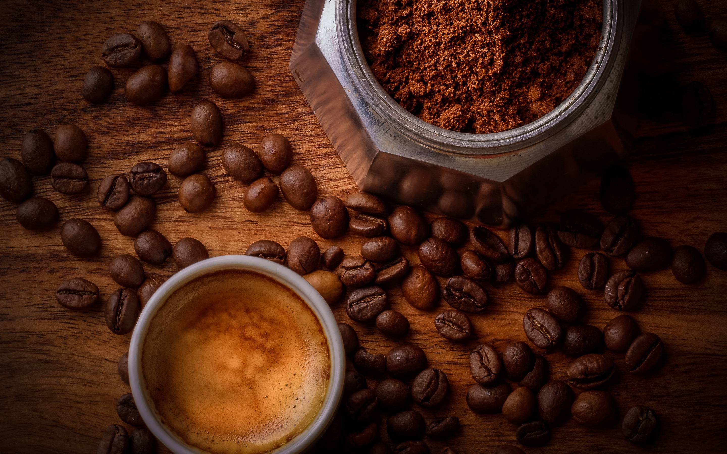 Coffee Beside Coffee Beans Macbook Pro Retina HD 4k Wallpaper, Image, Background, Photo and Picture