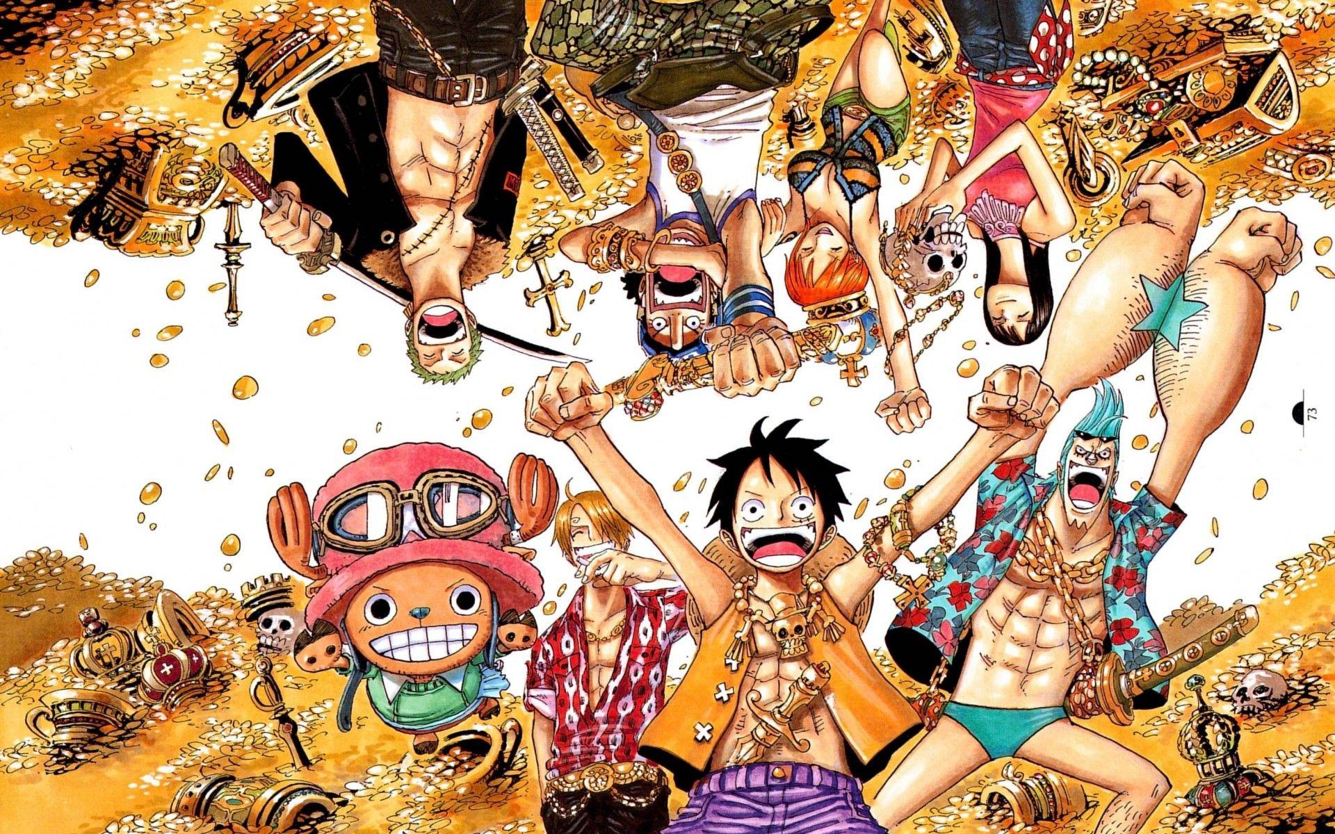 One piece wallpapers wallpaper cave one piece the straw hat crew and the 1000 year old tree 1920x1200 - One Piece