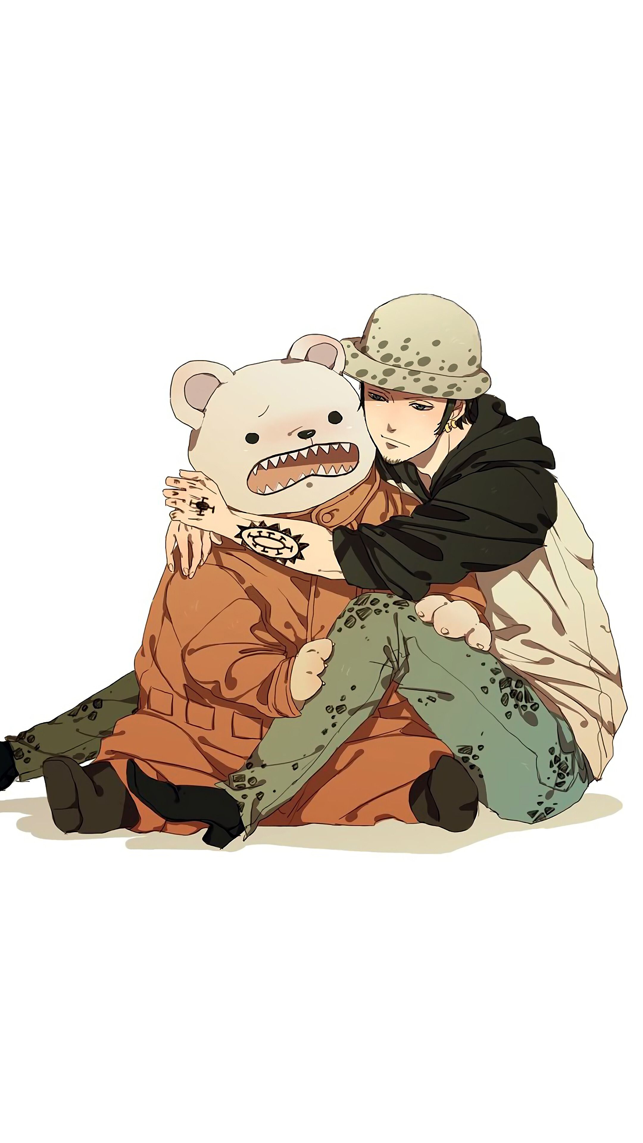 A man hugging an animal with the same face - One Piece