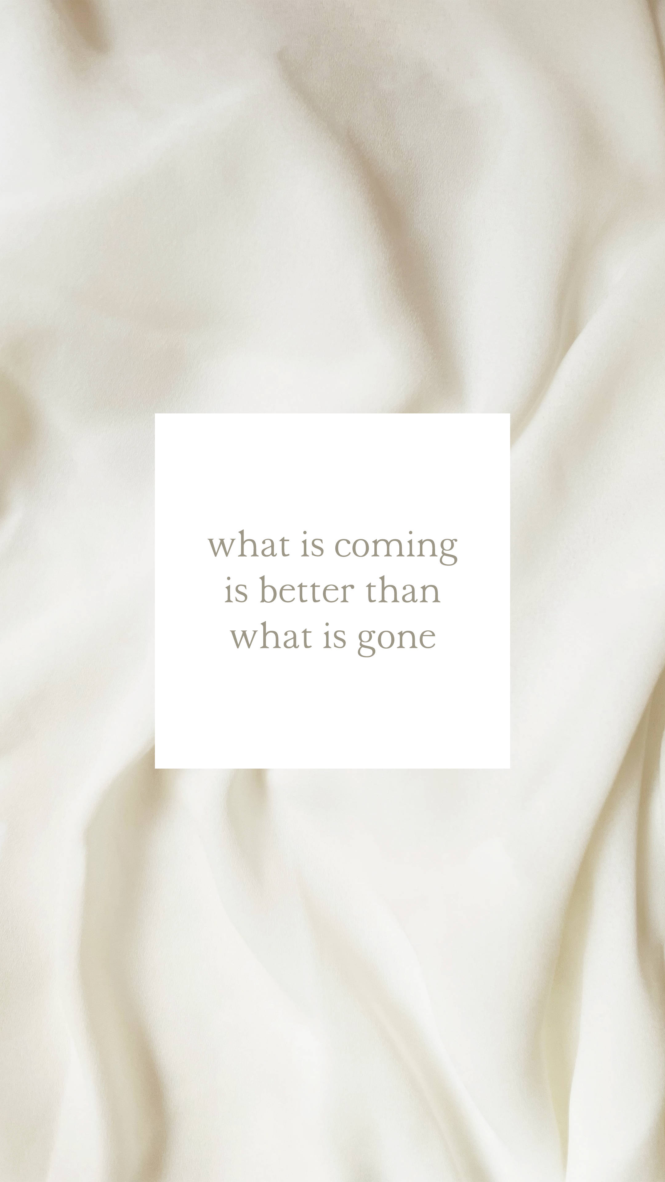 A white cloth with the words what is coming next? - Cream