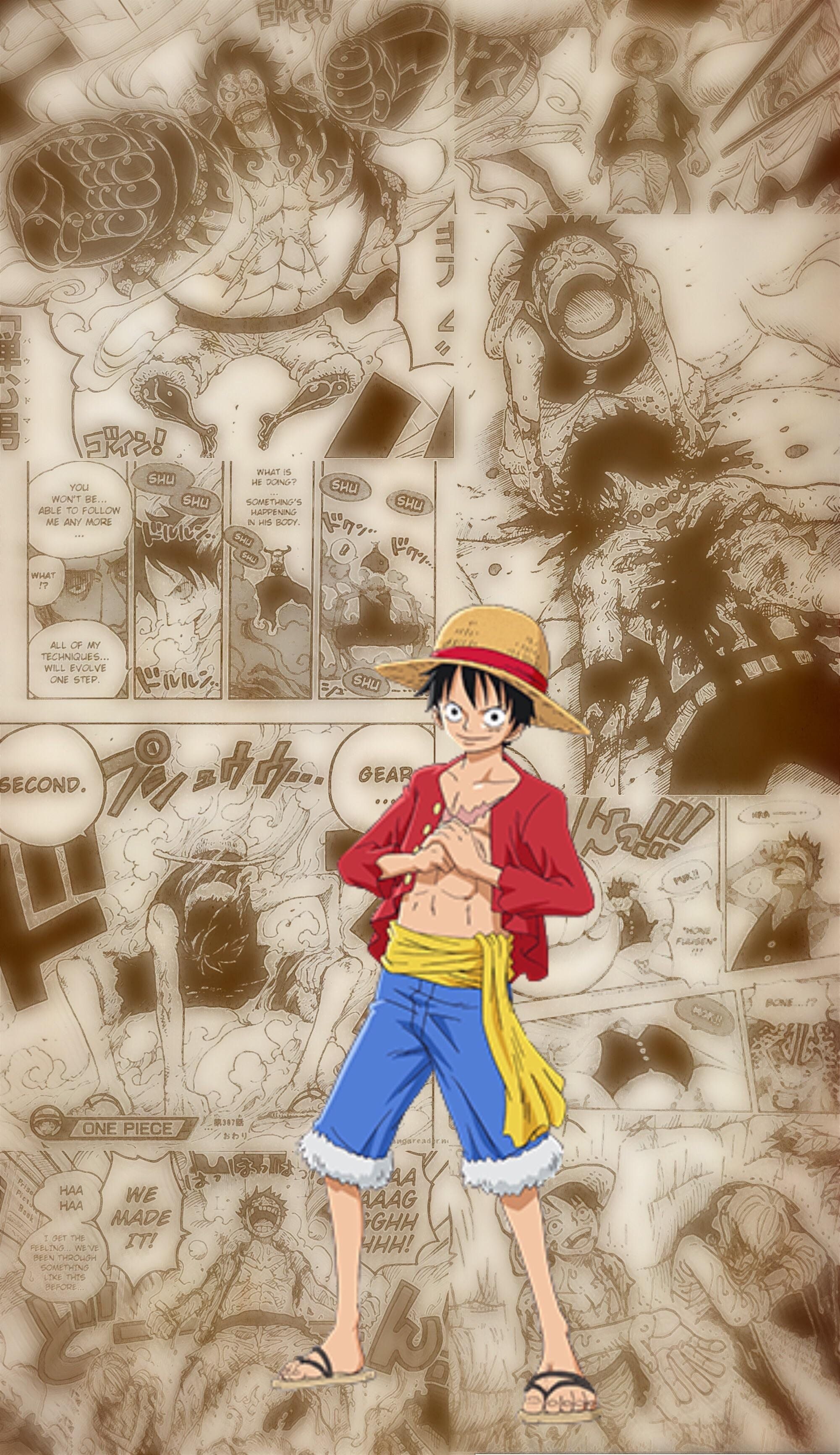 One piece wallpaper with a man standing in front of it - One Piece