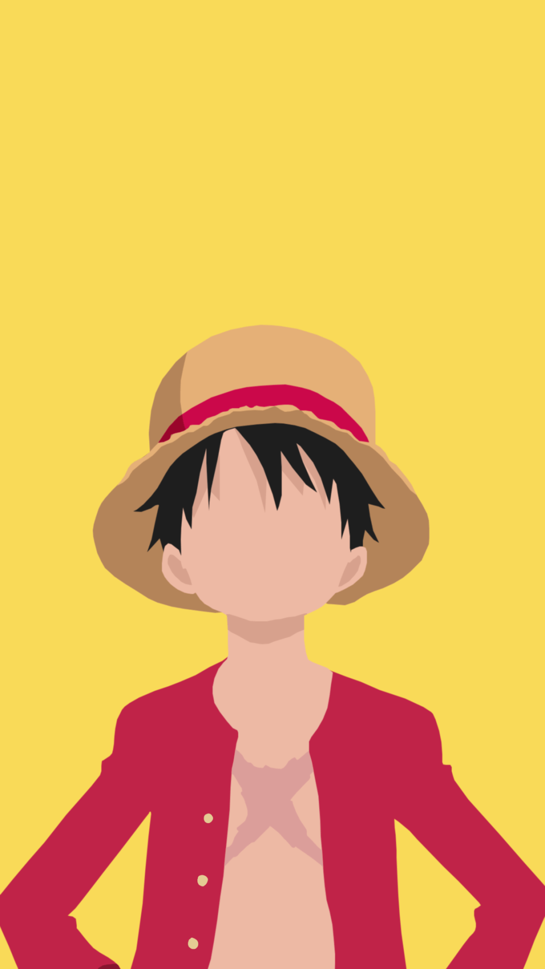 Luffy from One Piece anime. Minimalistic phone wallpaper - One Piece