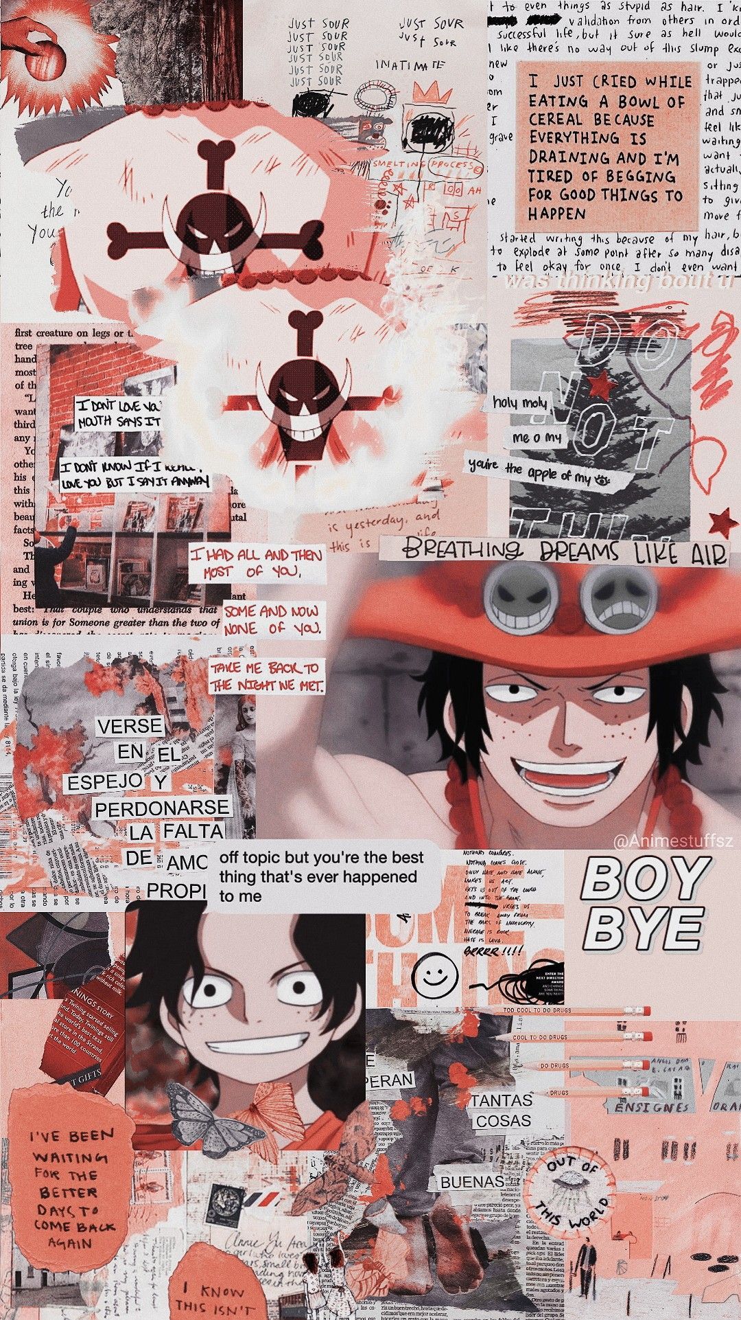 One Piece. Ace. Wallpaper anime, Latar belakang anime, Ilustrasi karakter