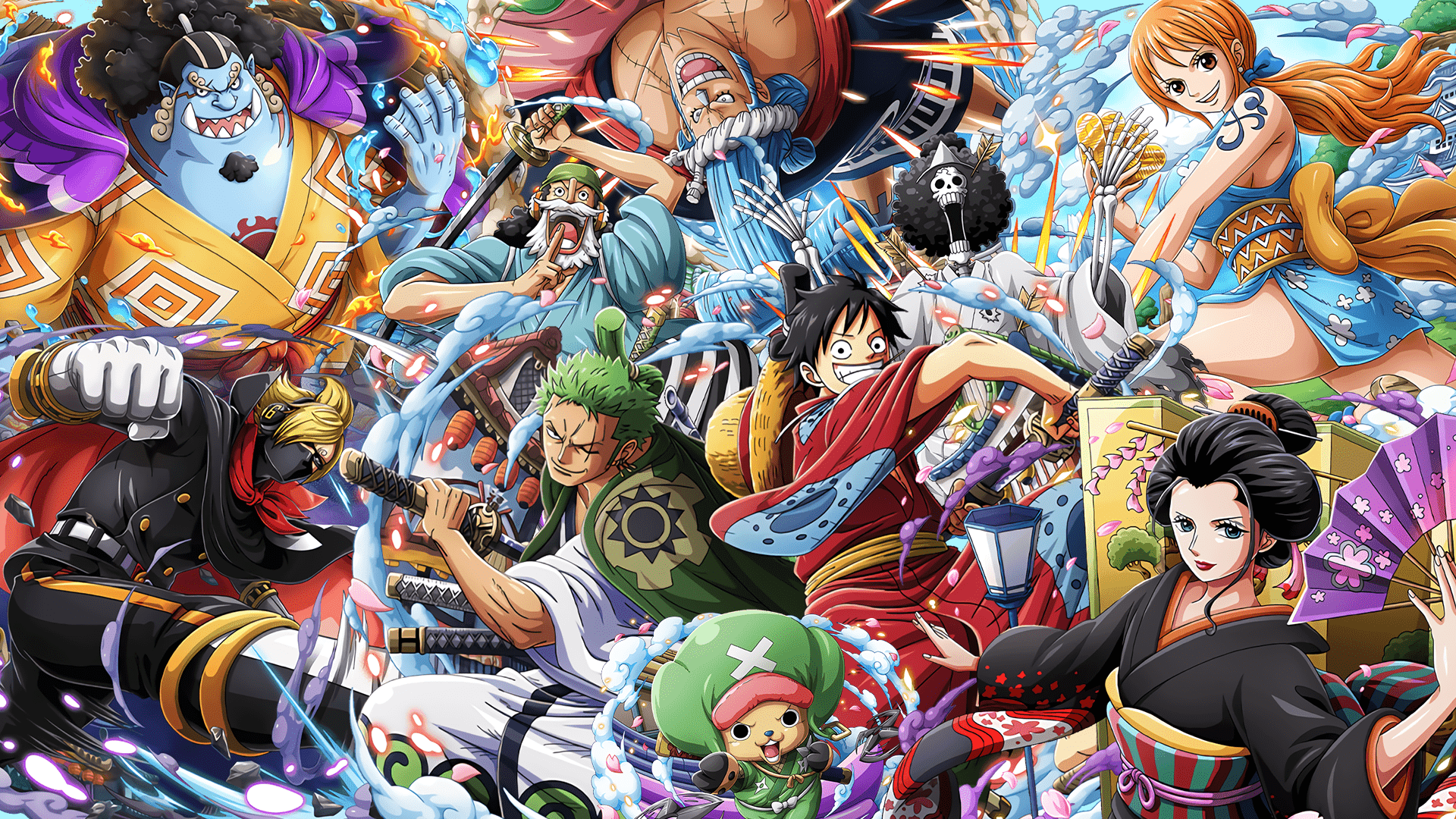 One Piece anime characters in a group - One Piece