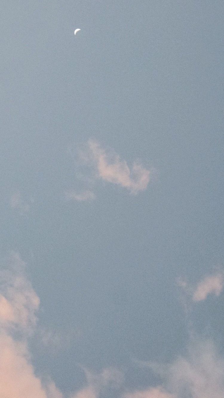 Moon in the sky - Vintage clouds