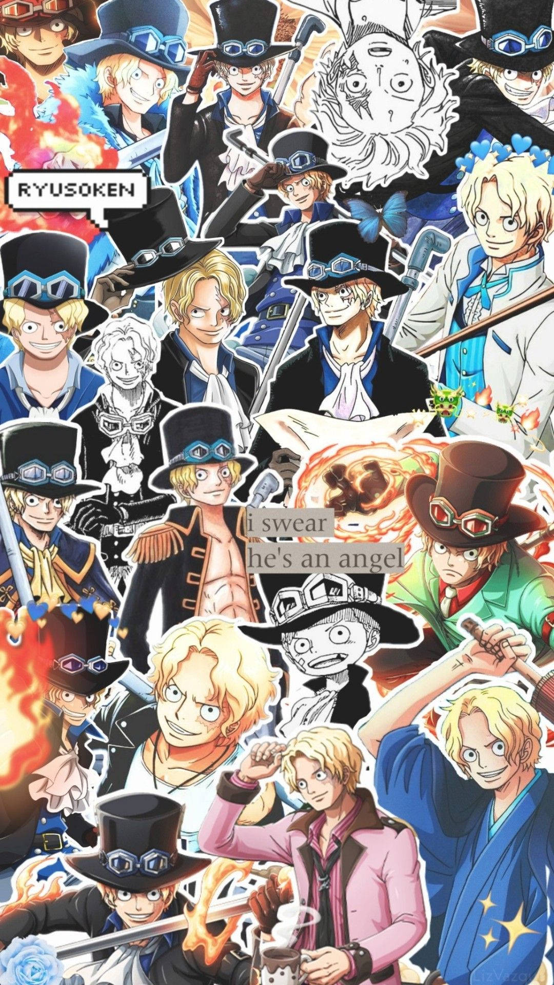 Download Cool Sabo One Piece Aesthetic Collage Wallpaper