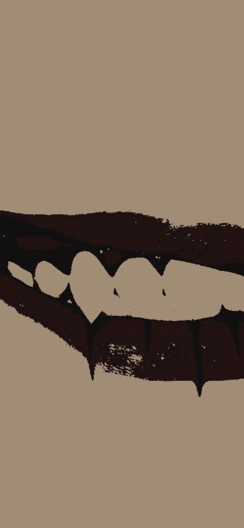 A close up of the mouth with teeth - Cream, vampire