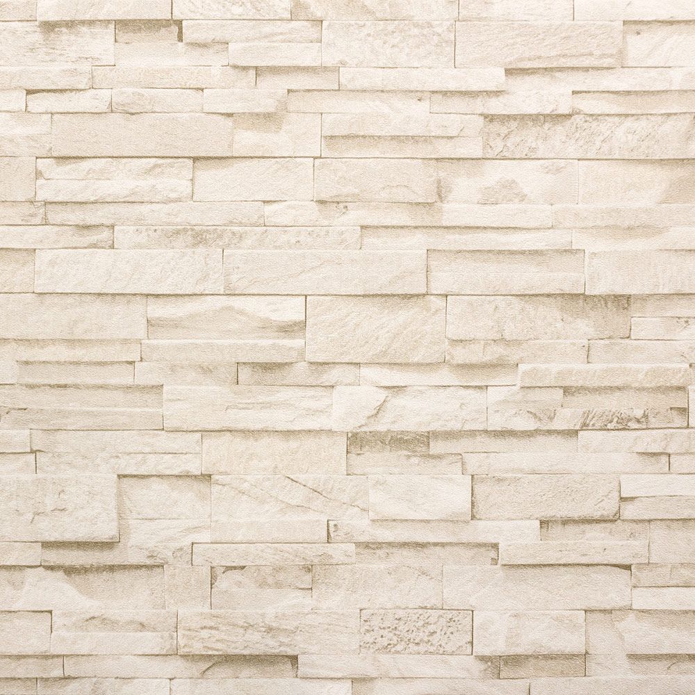 This is a picture of a white brick wall - Cream