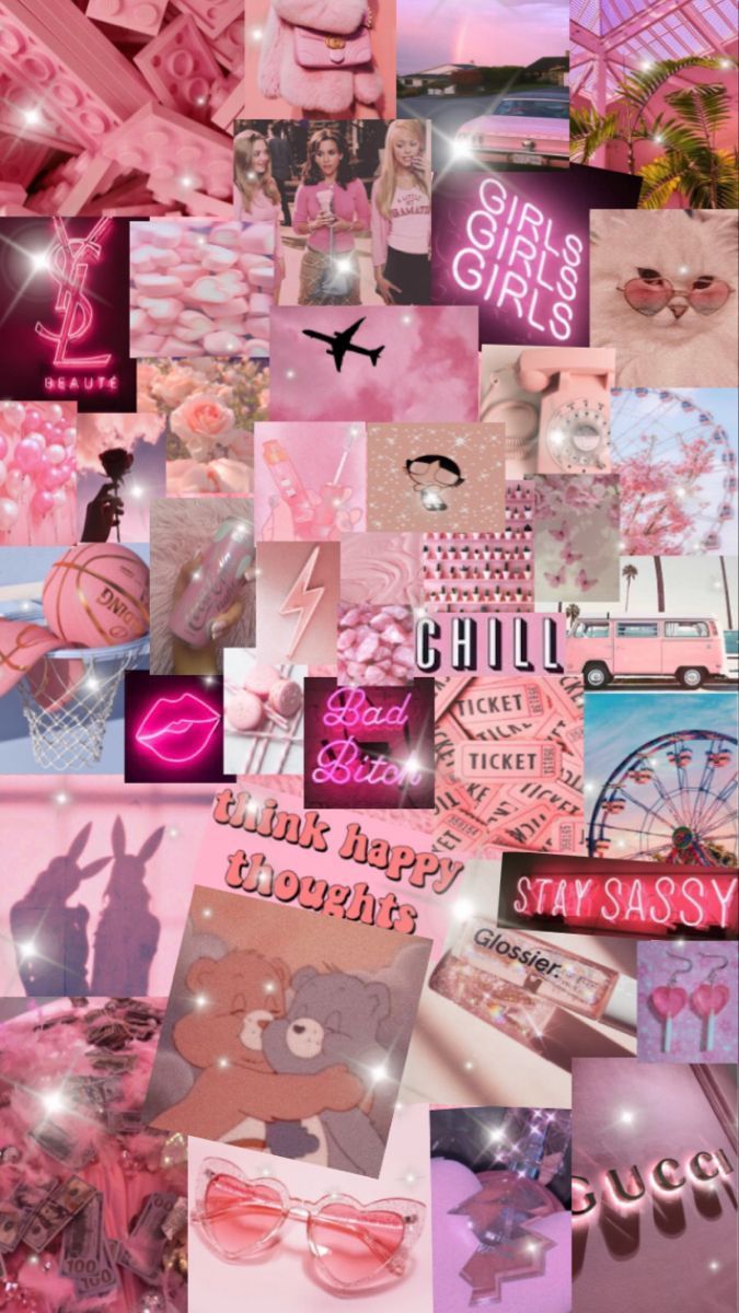 Aesthetic collage of pink images - Pink, cute pink