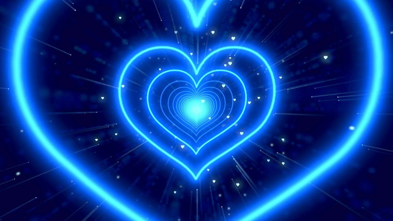 A blue heart with stars in the background - Heart, black heart