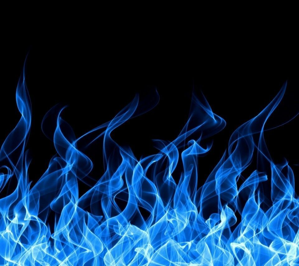 Blue flames on a black background - Fire
