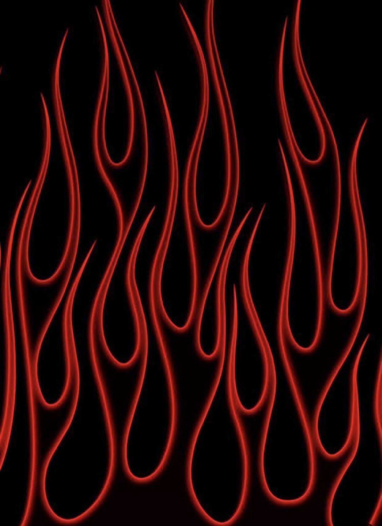 Red flames on a black background - Fire, flames