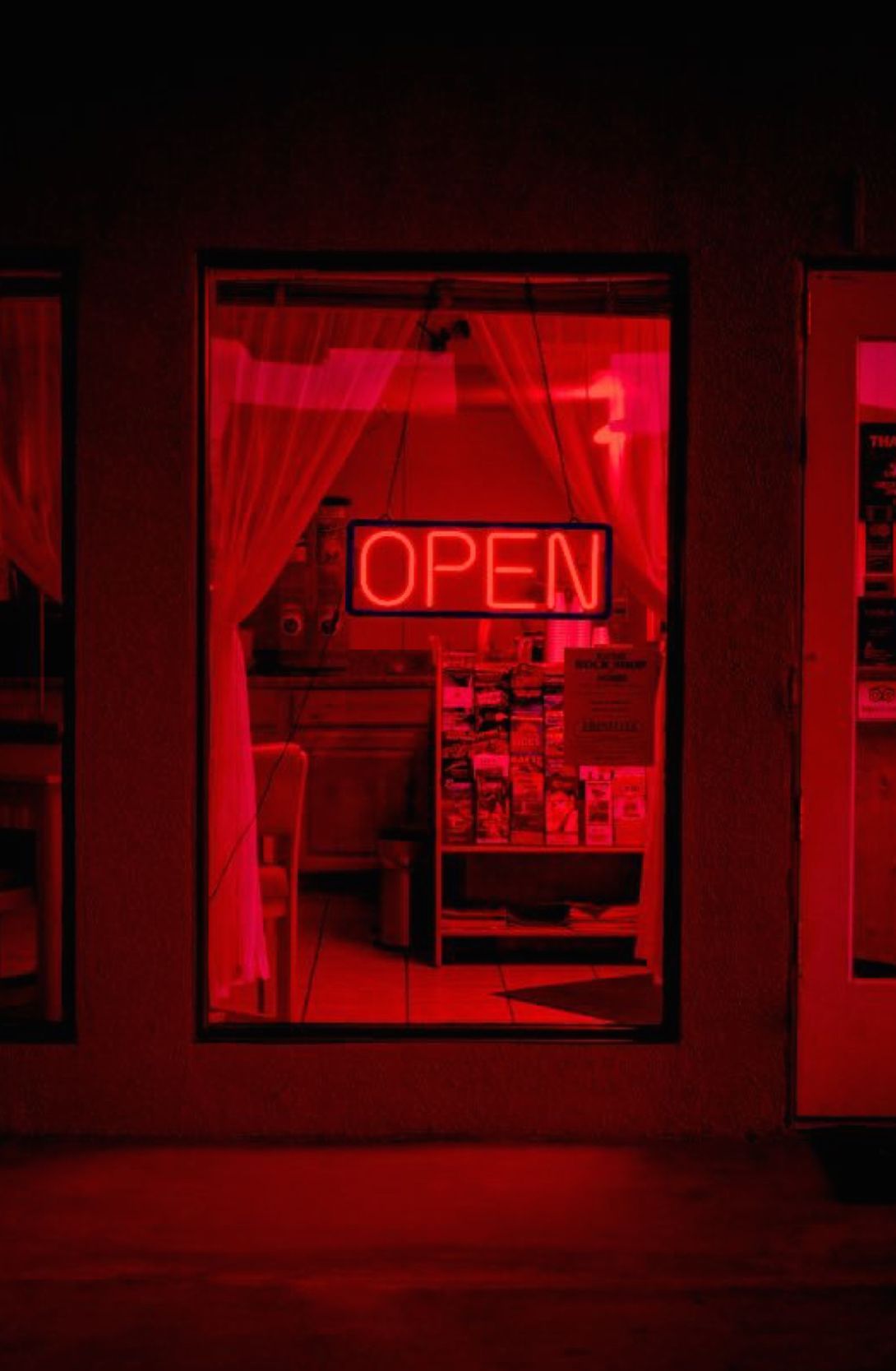 A red neon sign that says open - Red, grunge, light red