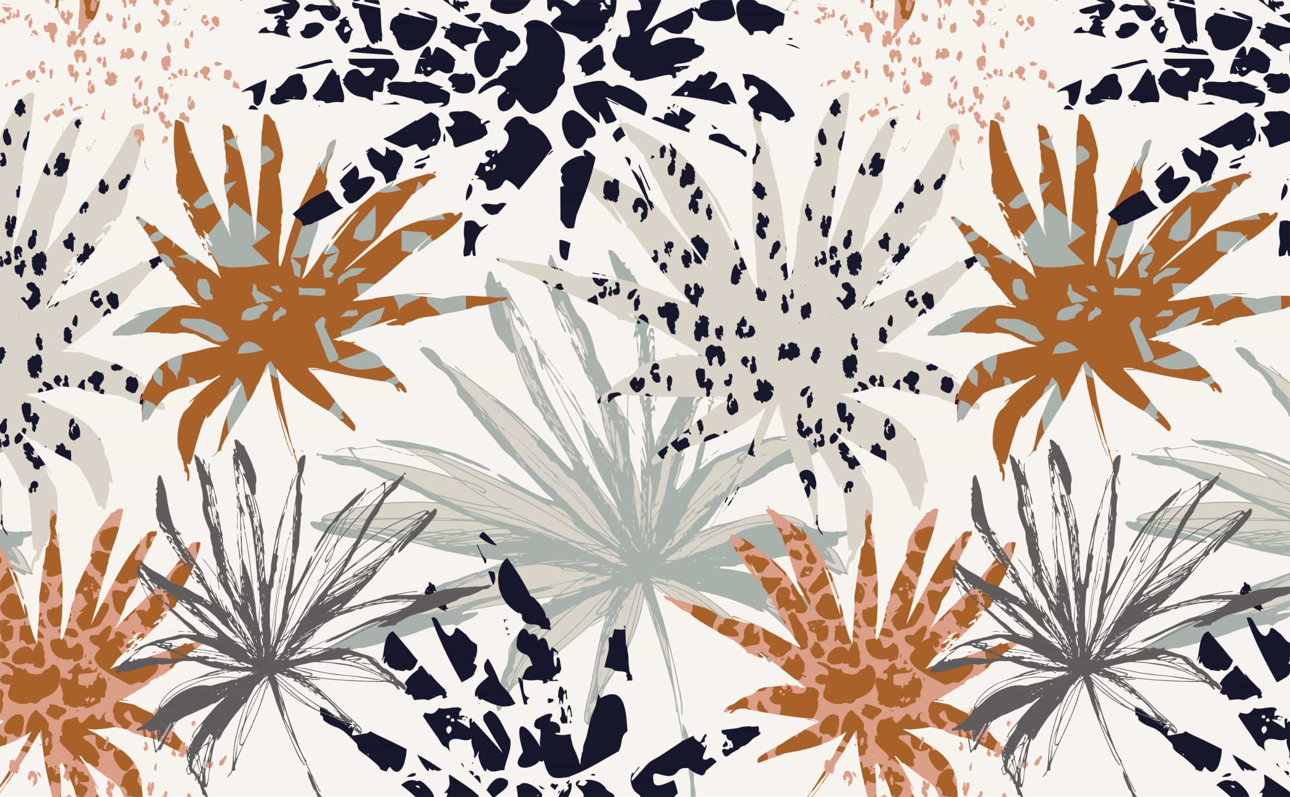 A pattern design of palm leaves and animal print - Boho, pattern, western