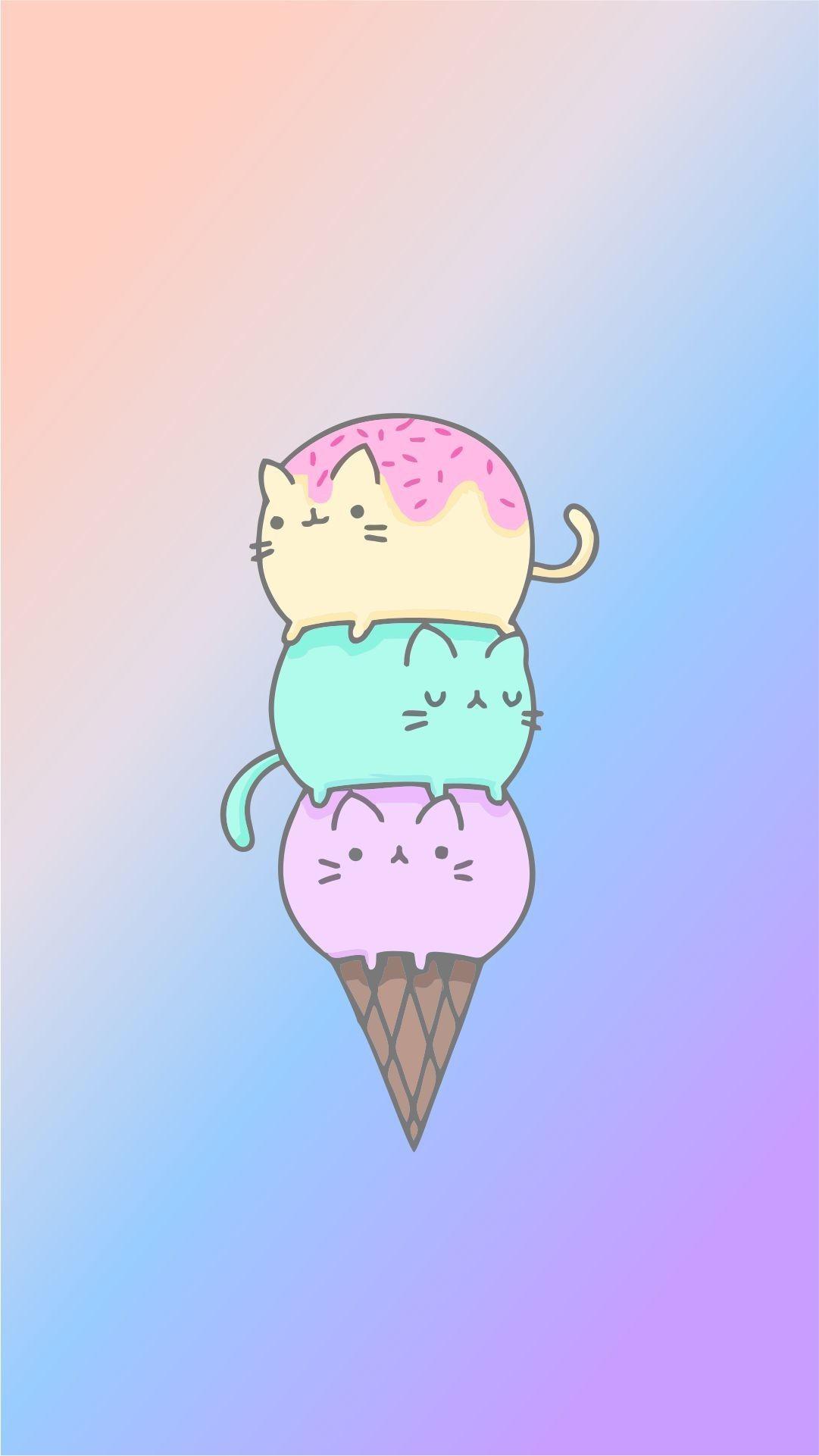 Cute background for phone. - Ice cream