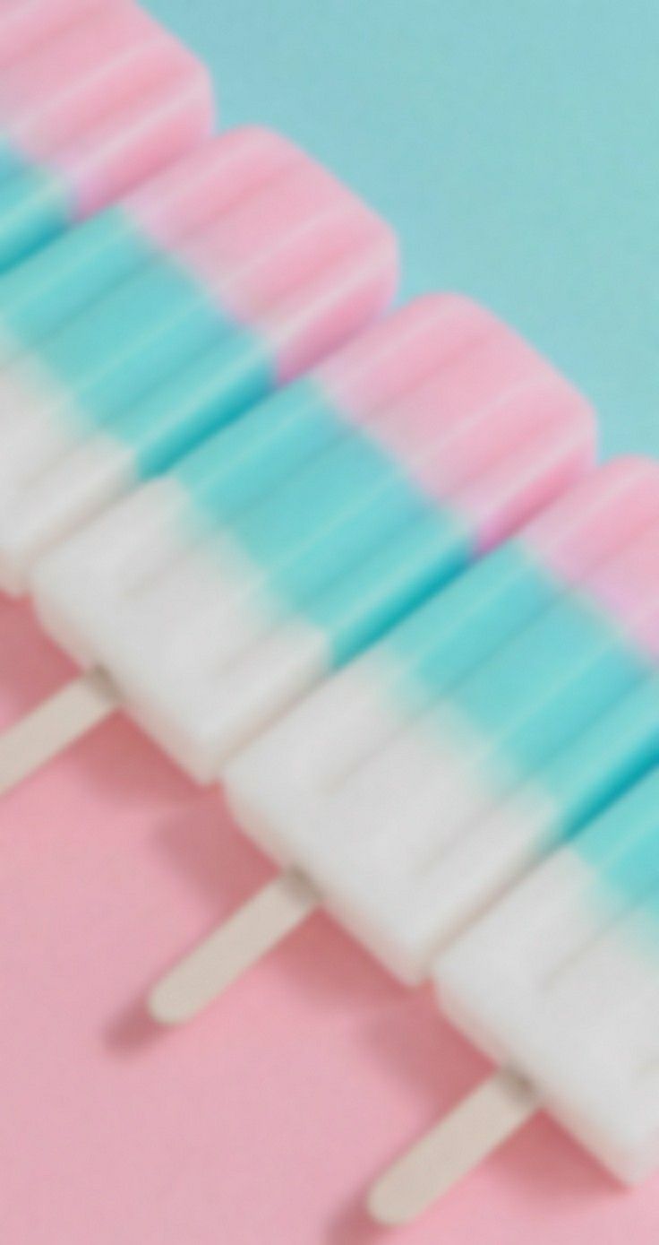 A row of popsicles with different colors - Ice cream