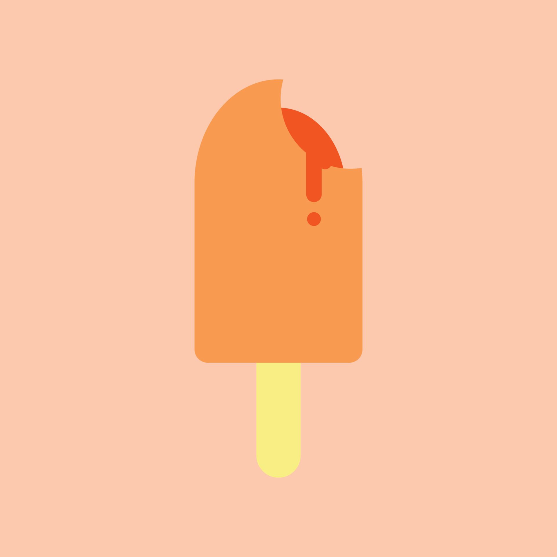 A picture of an orange ice cream cone - Ice cream