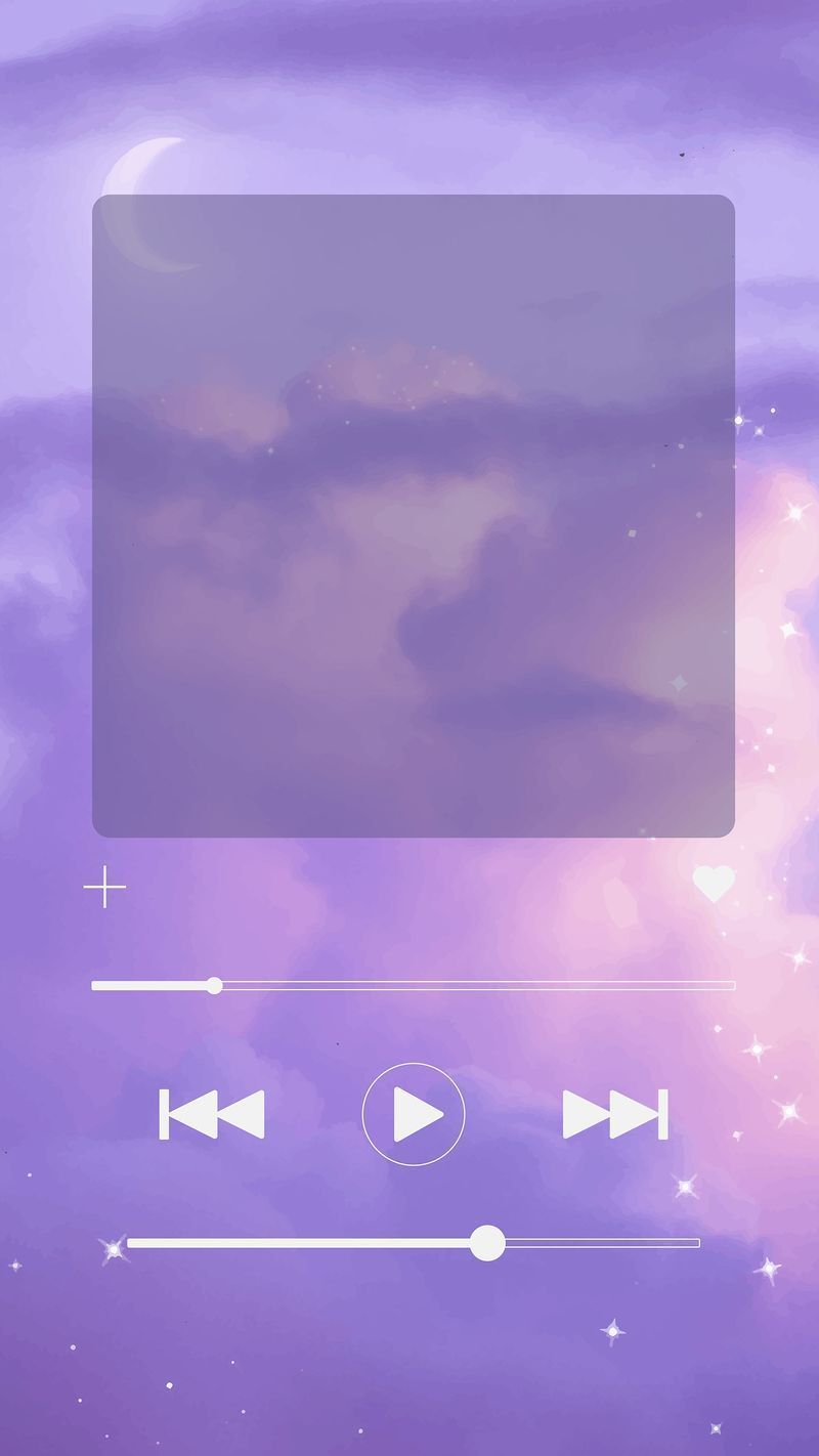 A purple screen with clouds and stars - Music, cute purple, purple, violet, kawaii, Spotify, pretty