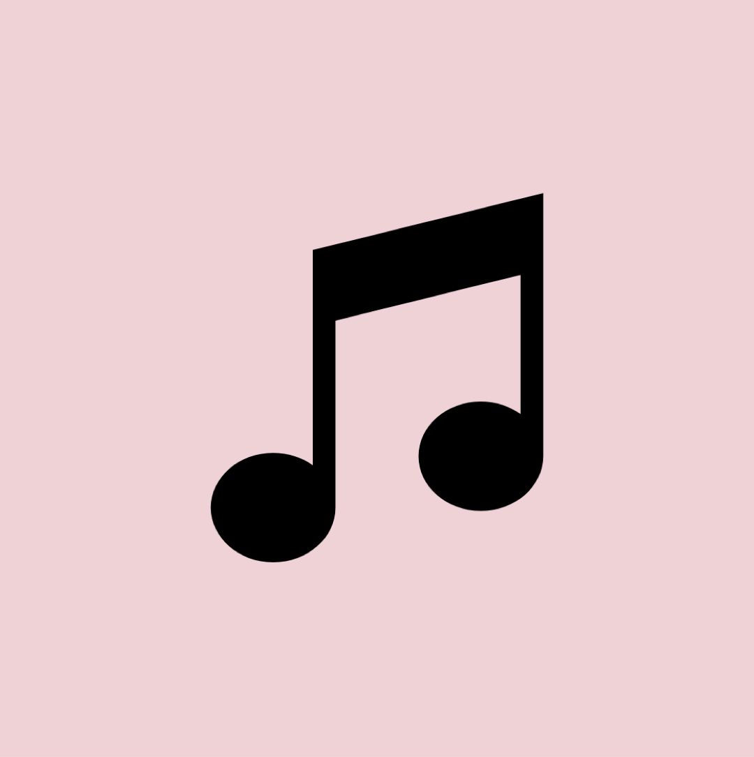 A music note icon on pink background - Music