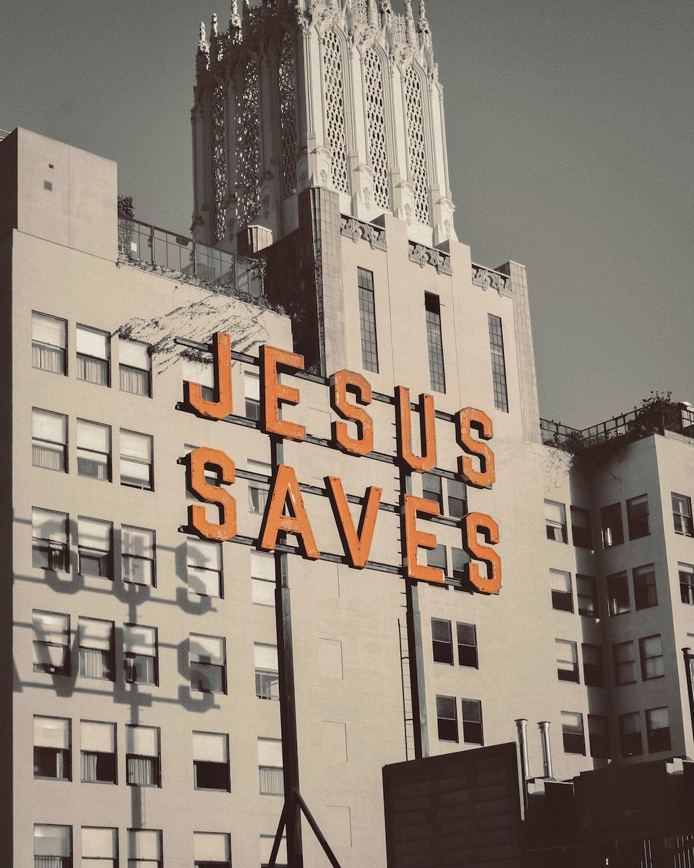 A large building with the word jesus on it - Jesus