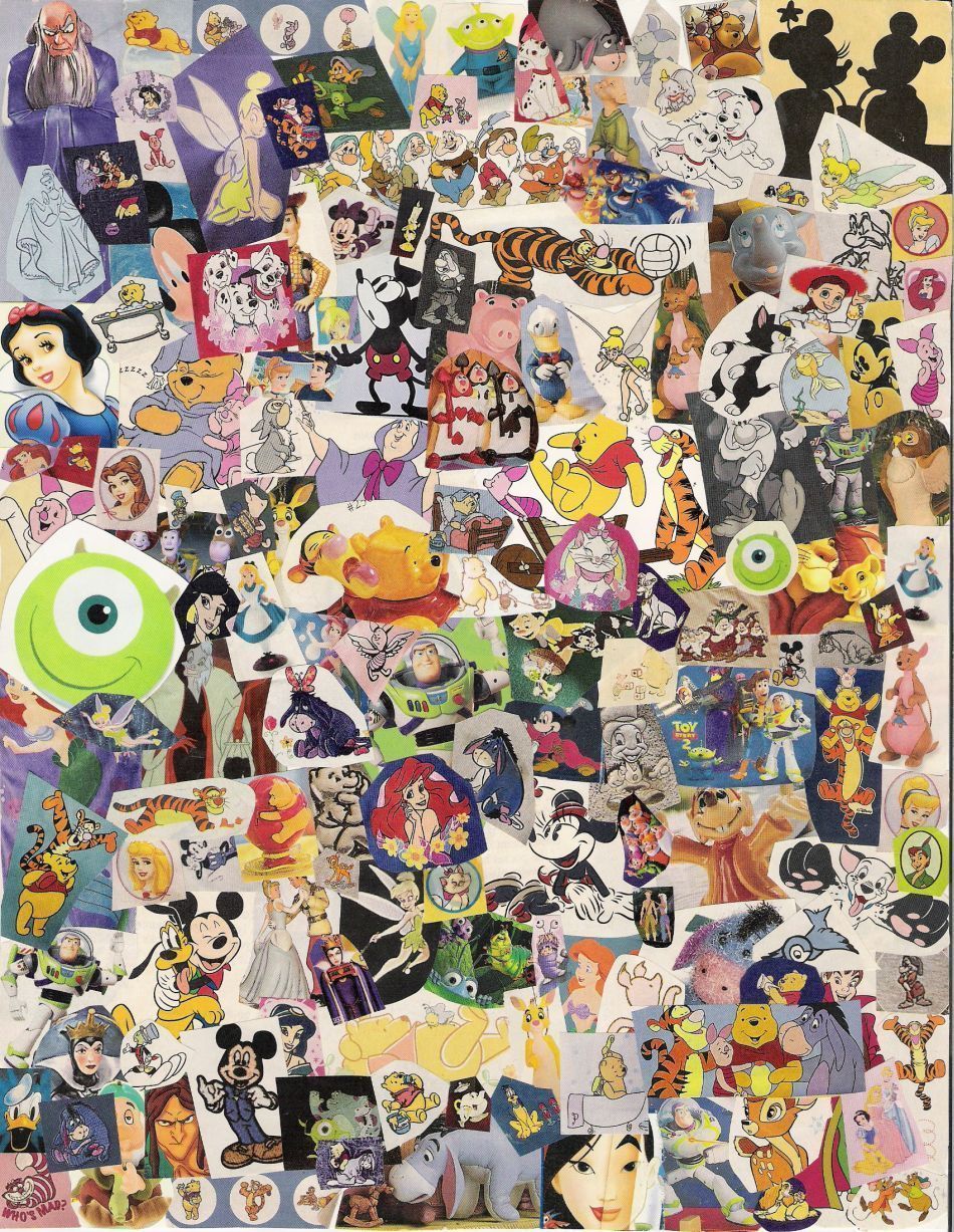 A collage of disney characters and other cartoon images - Disney